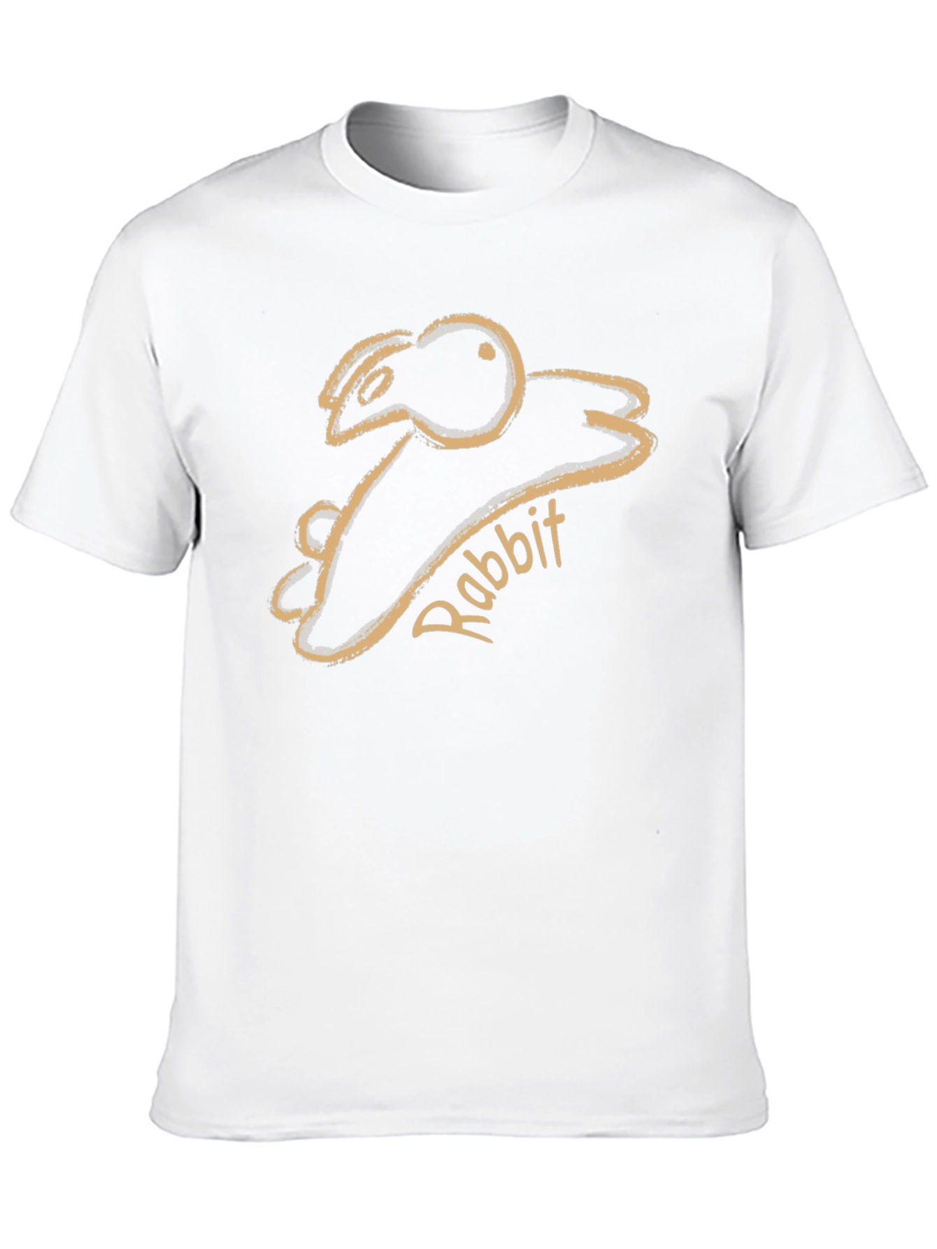 Rabbit Sketch Graphic Tee - Unisex Black T-Shirt