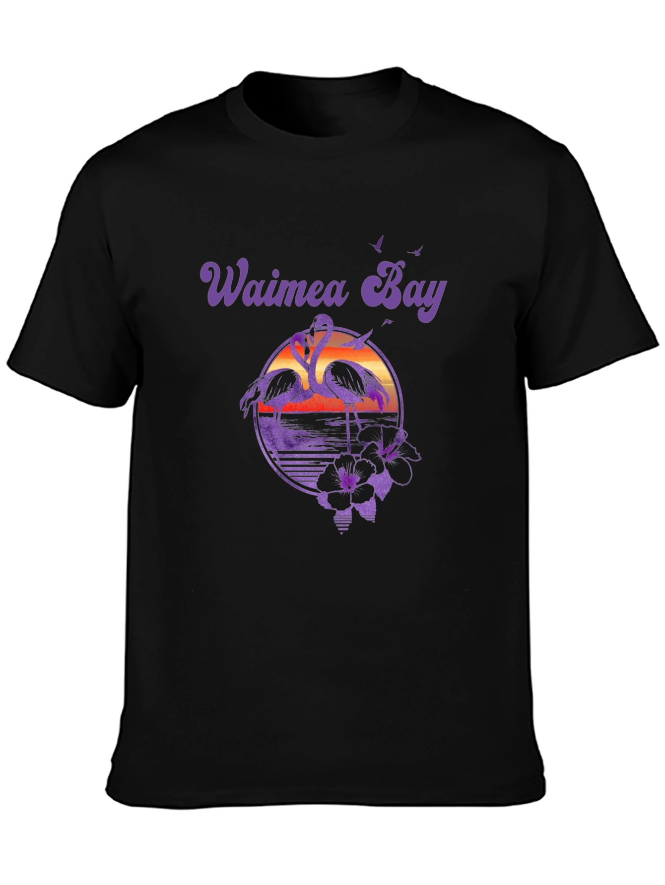 Waimea Bay Flamingo Sunset T-Shirt