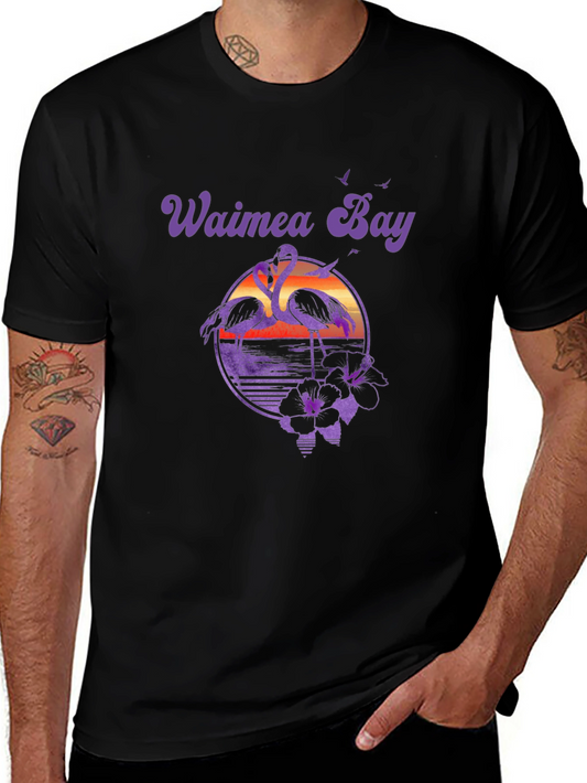Waimea Bay Flamingo Sunset T-Shirt