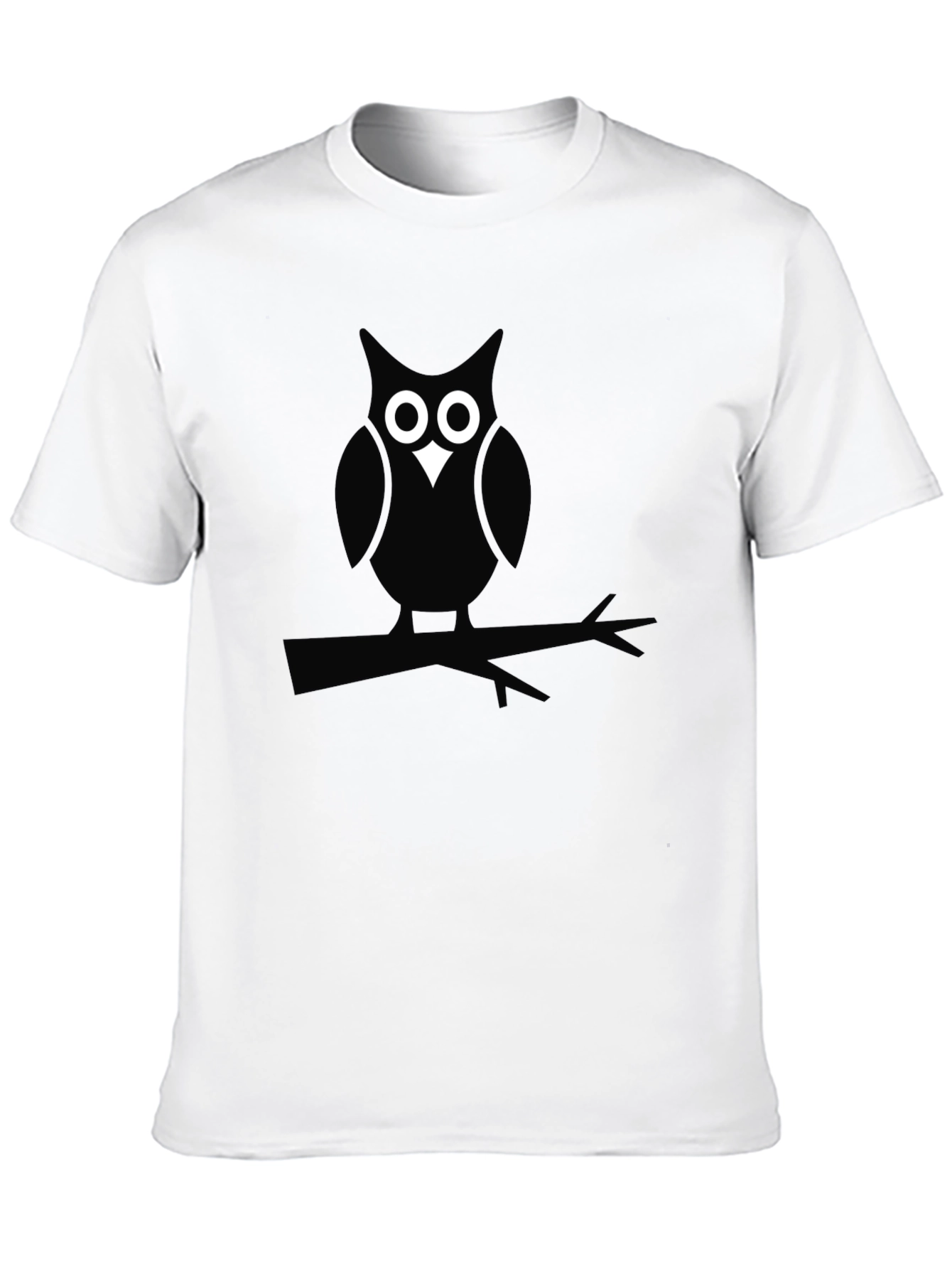Owl on Branch Black Graphic Tee