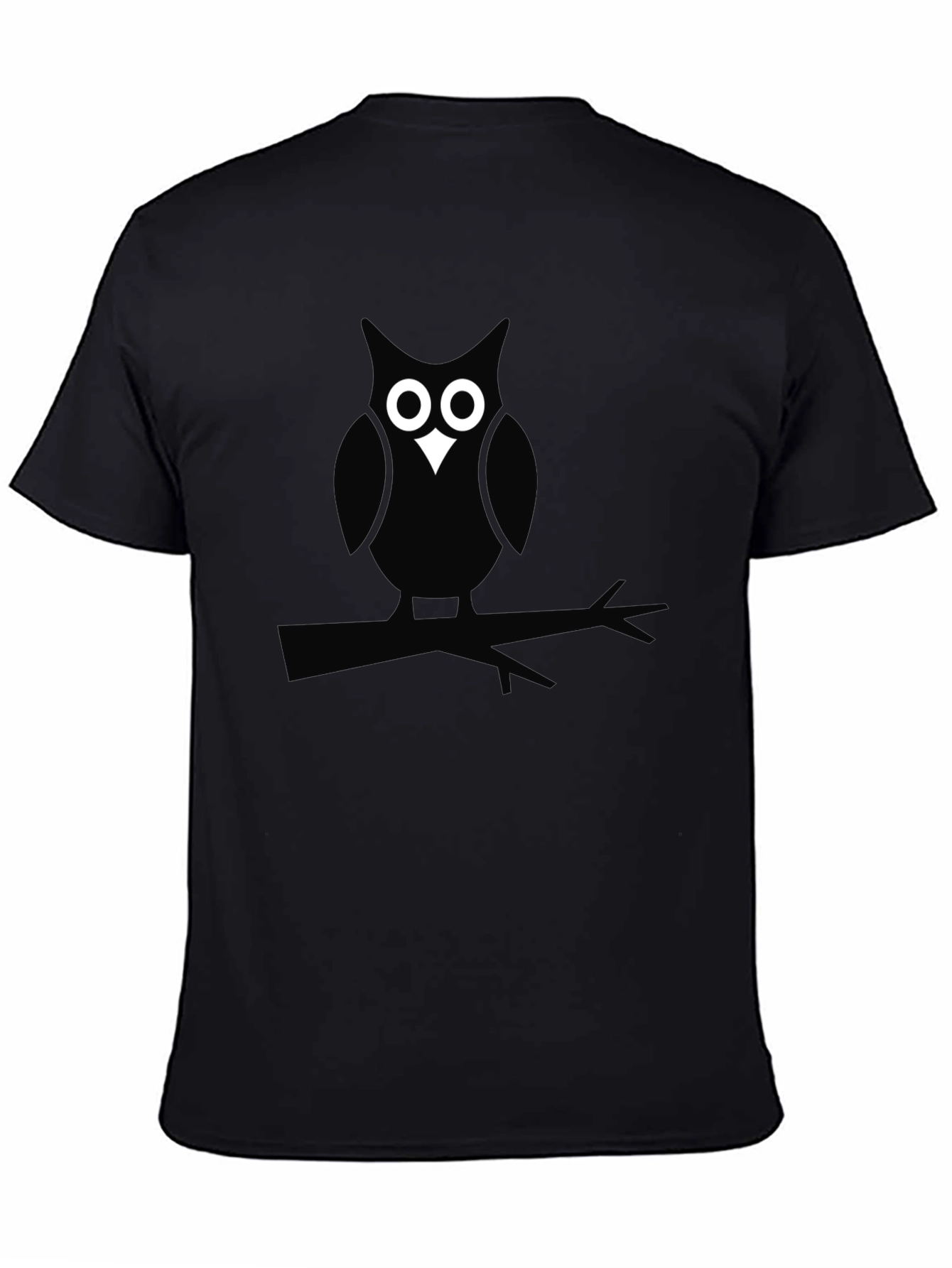 Owl on Branch Black Graphic Tee