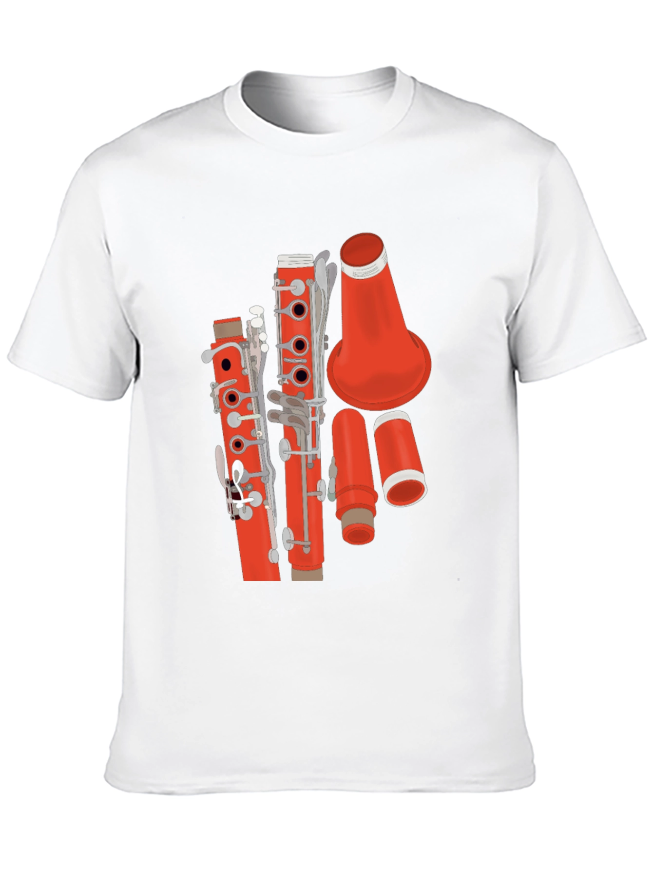 Red Clarinet Graphic T-Shirt - Music Lover Tee