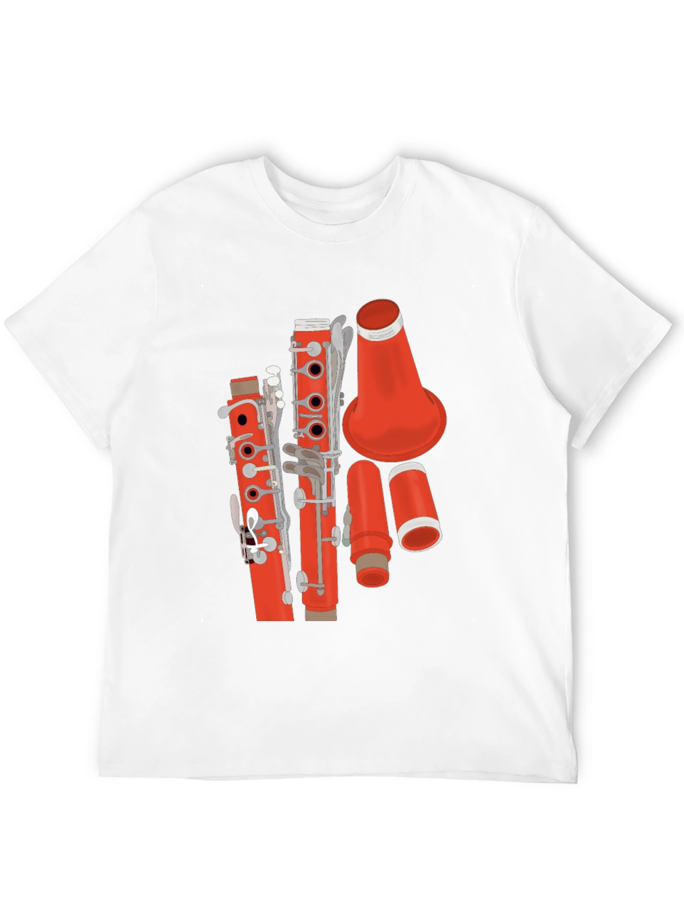 Red Clarinet Graphic T-Shirt - Music Lover Tee