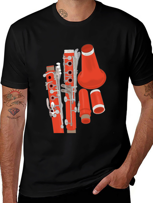 Red Clarinet Graphic T-Shirt - Music Lover Tee
