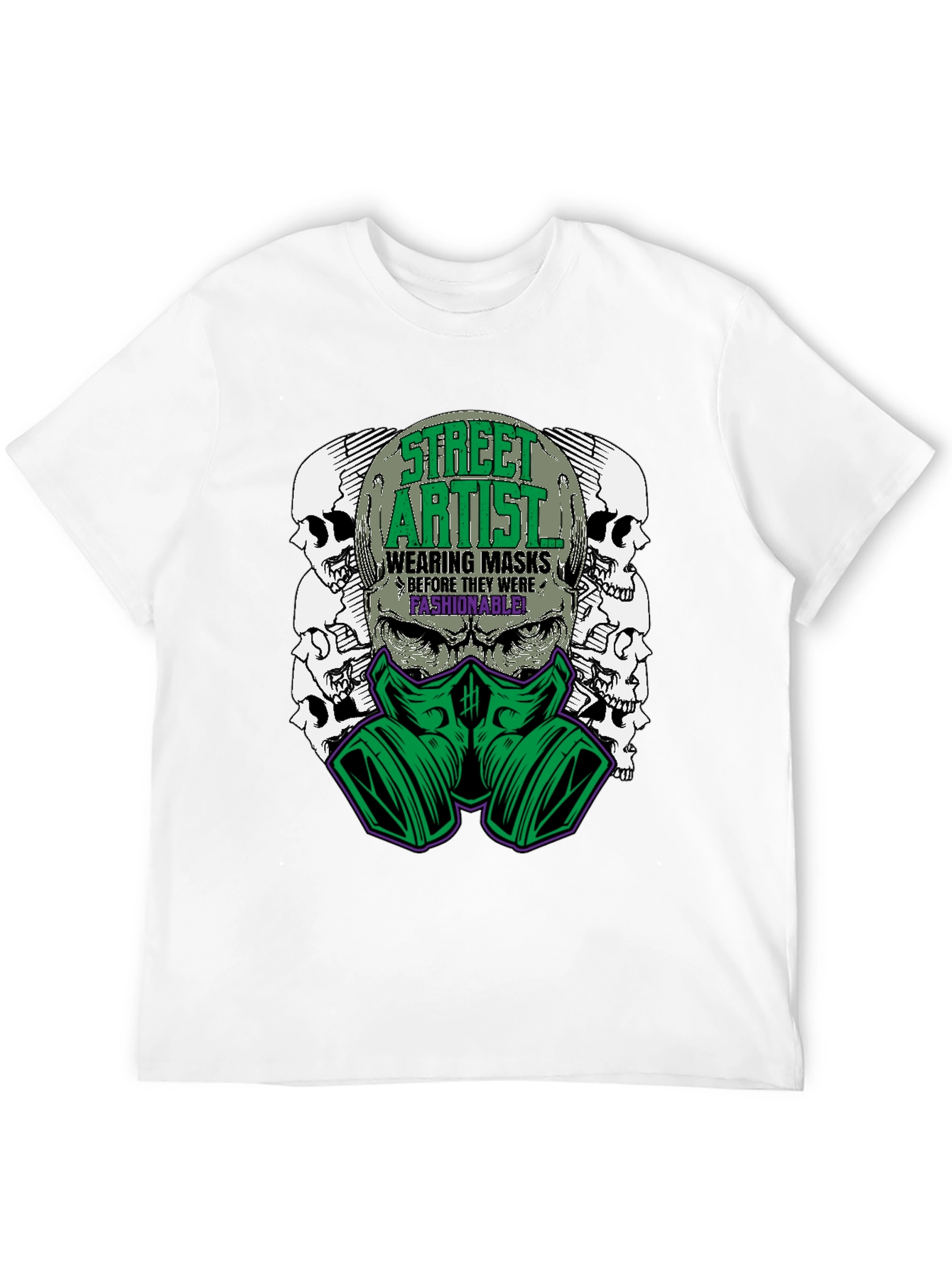 Street Artist Mask Graphic Tee - Unique Design