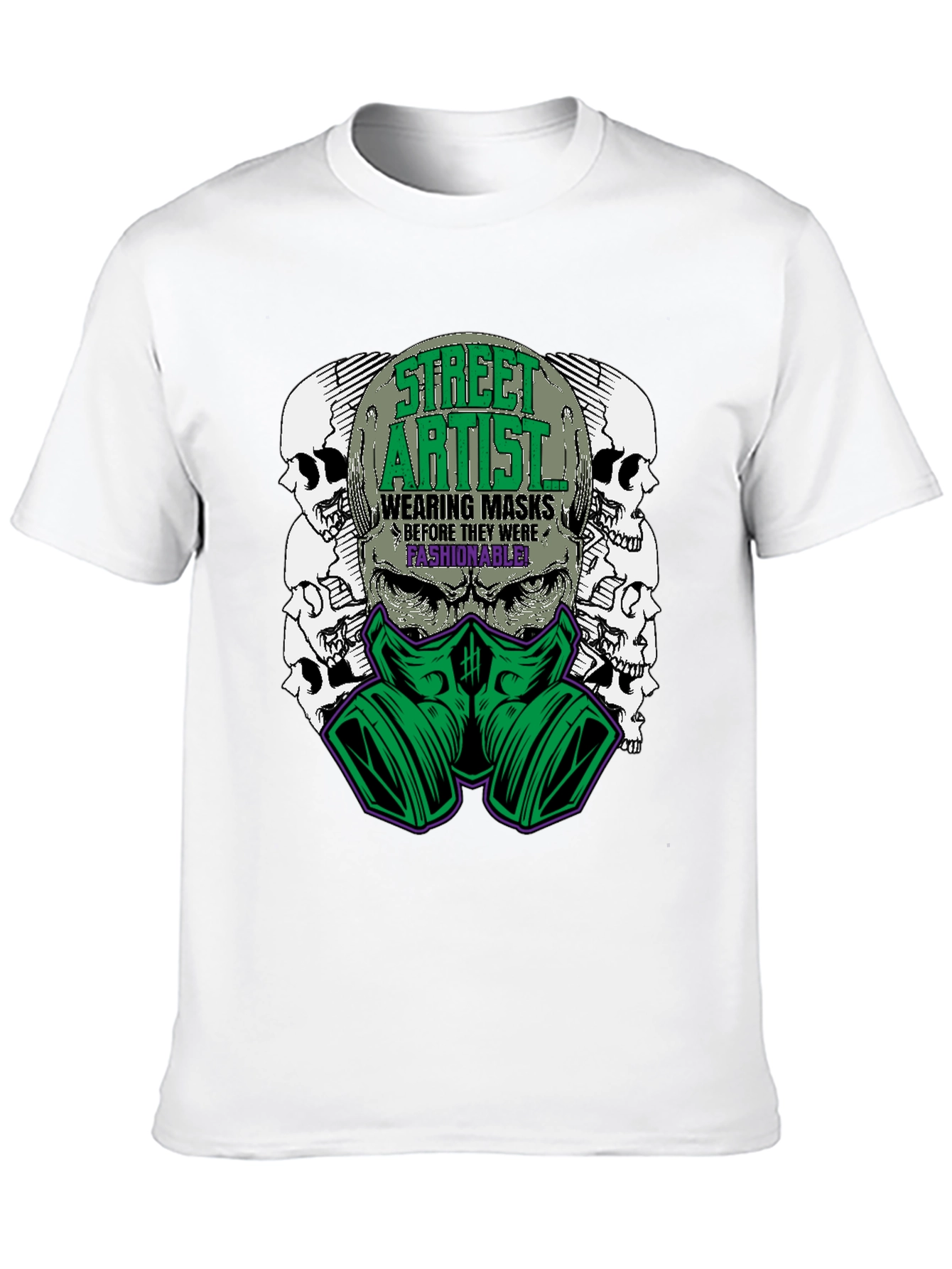 Street Artist Mask Graphic Tee - Unique Design