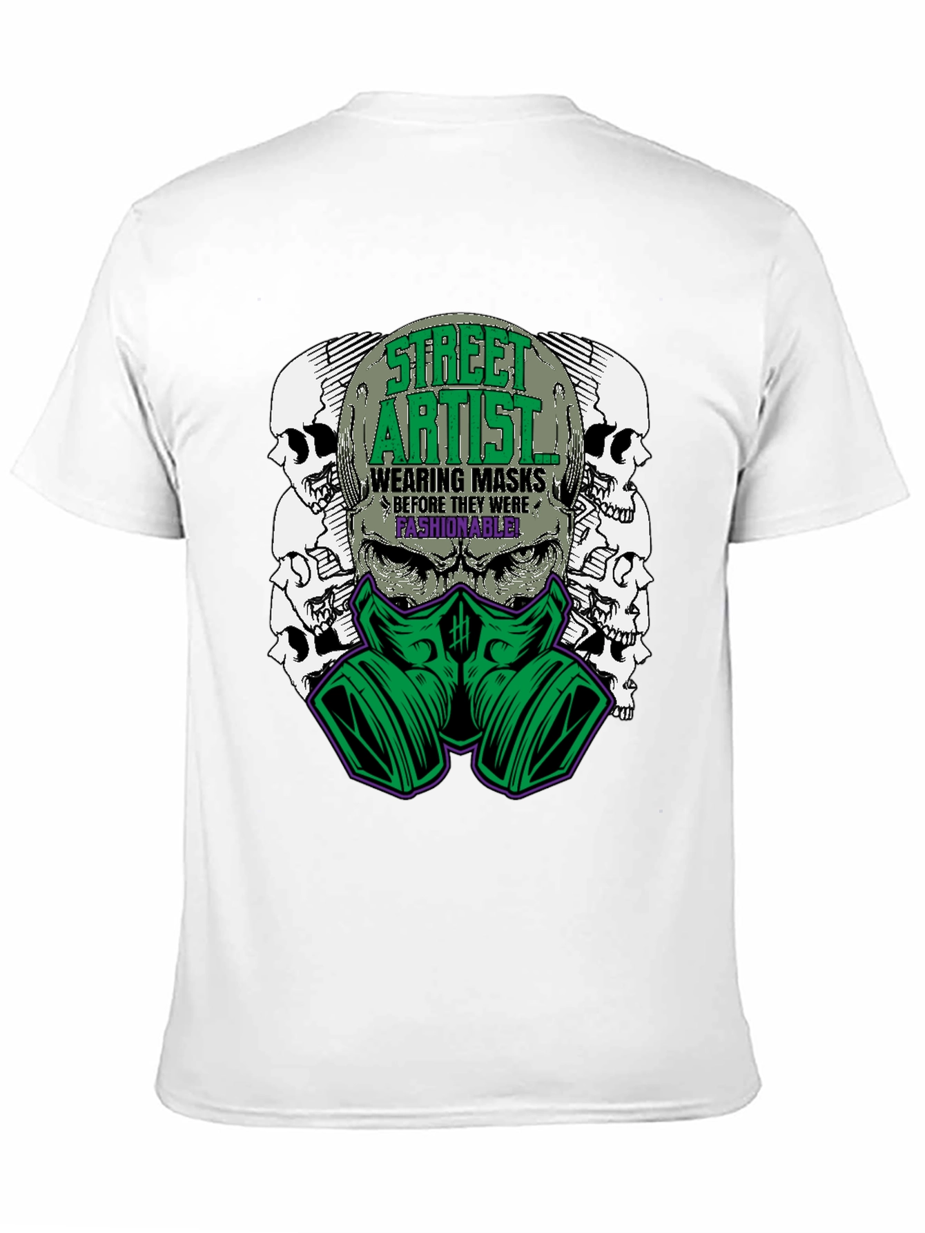 Street Artist Mask Graphic Tee - Unique Design