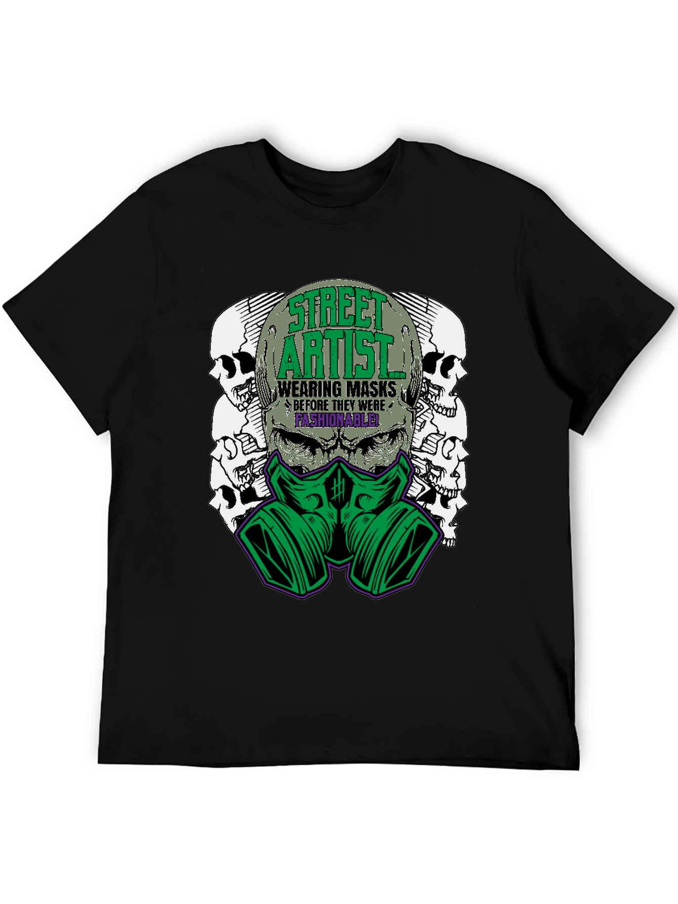 Street Artist Mask Graphic Tee - Unique Design