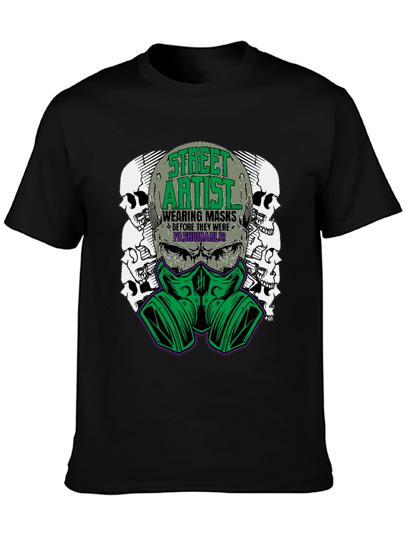 Street Artist Mask Graphic Tee - Unique Design