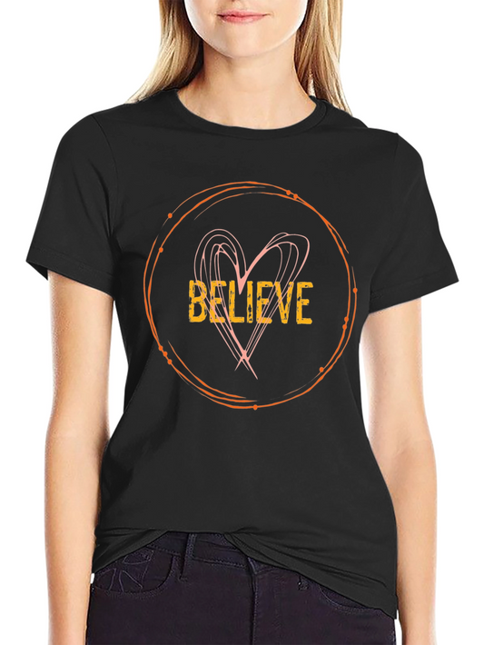 Believe Heart Graphic Black Tee