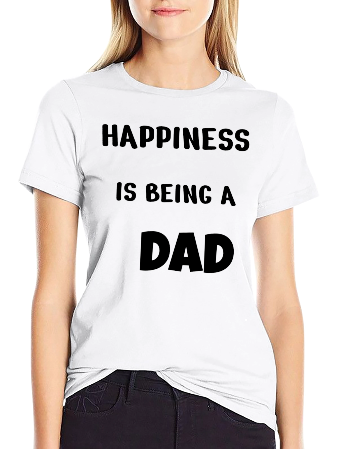 Happiness is Being a Dad Black T-Shirt