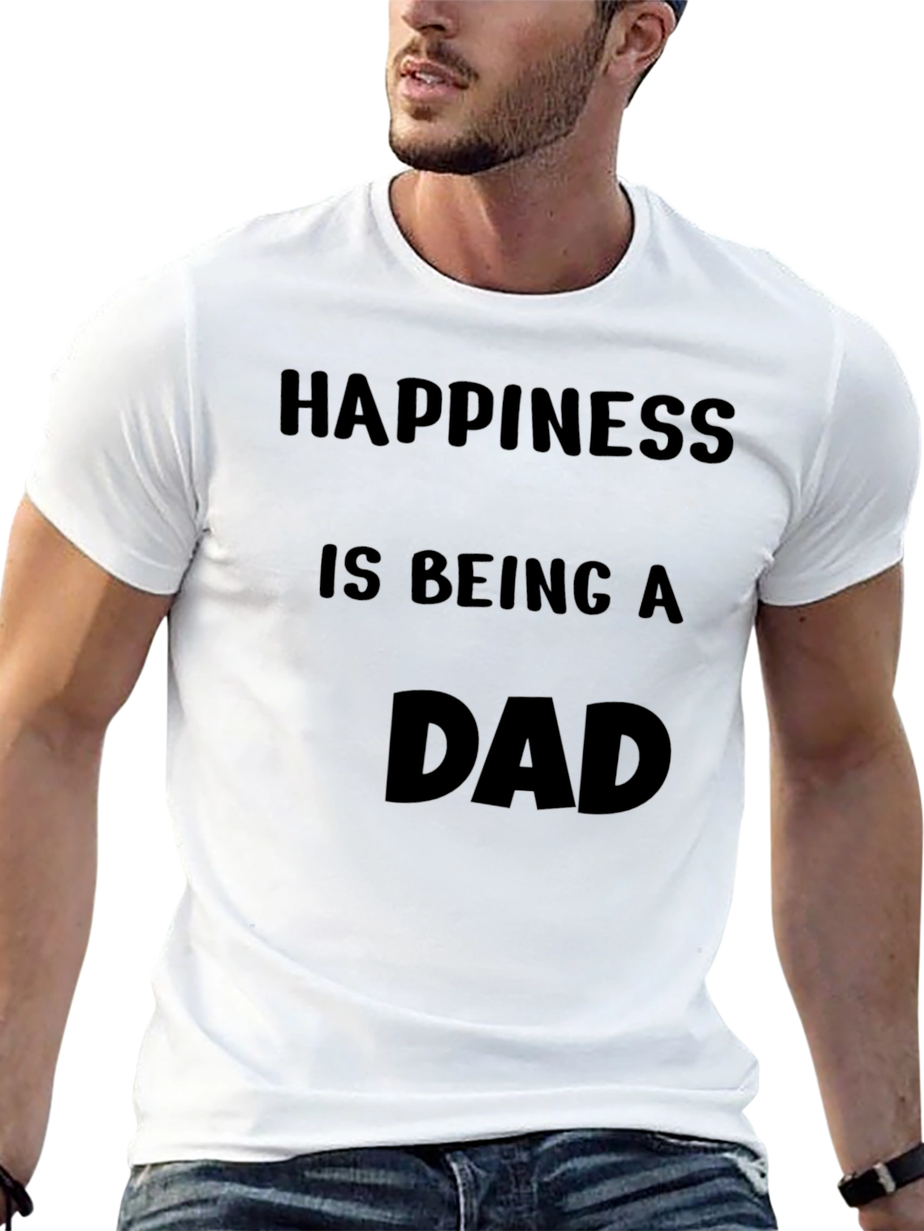 Happiness is Being a Dad Black T-Shirt