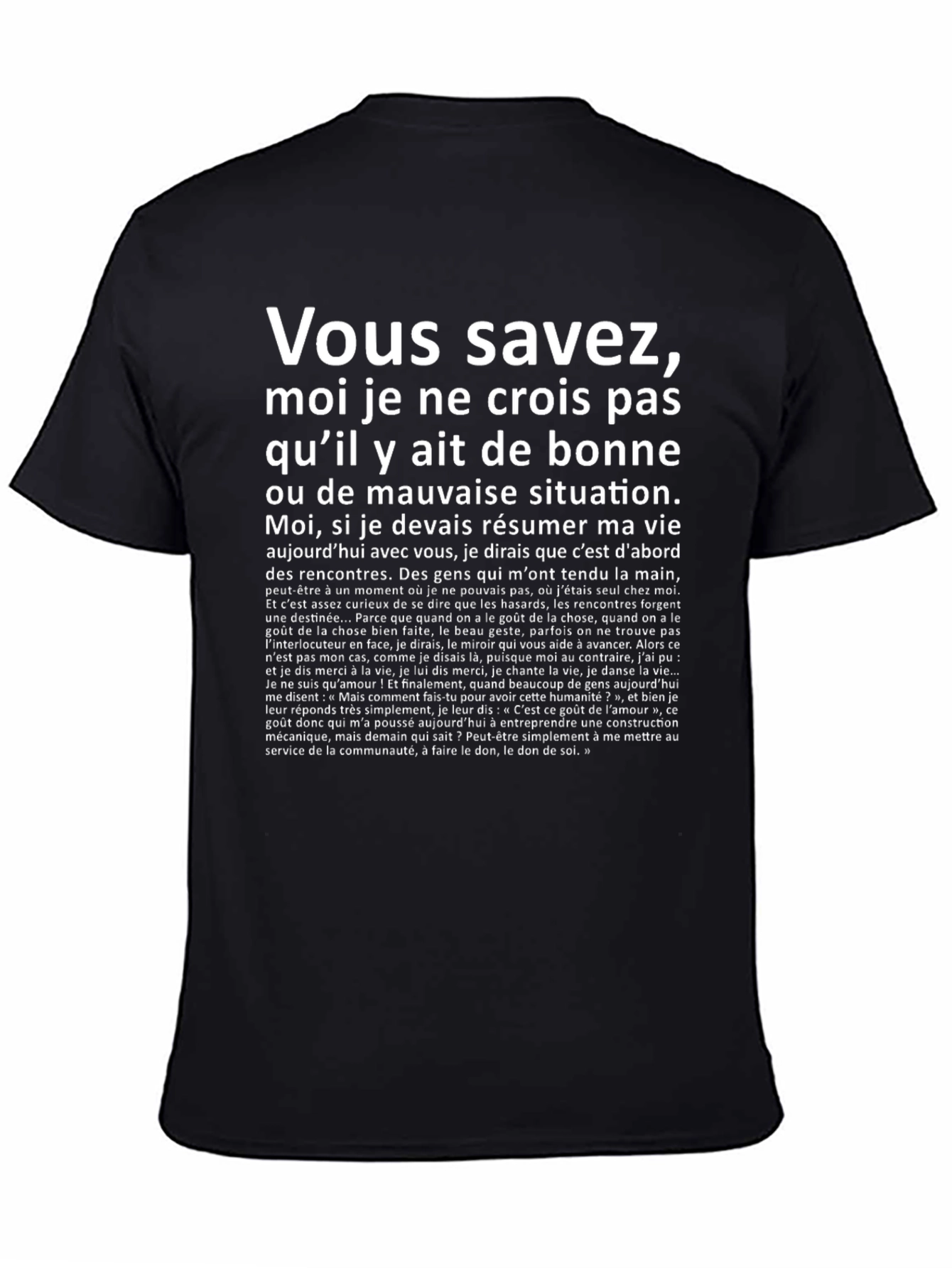 French Quote T-Shirt - Black Cotton Tee