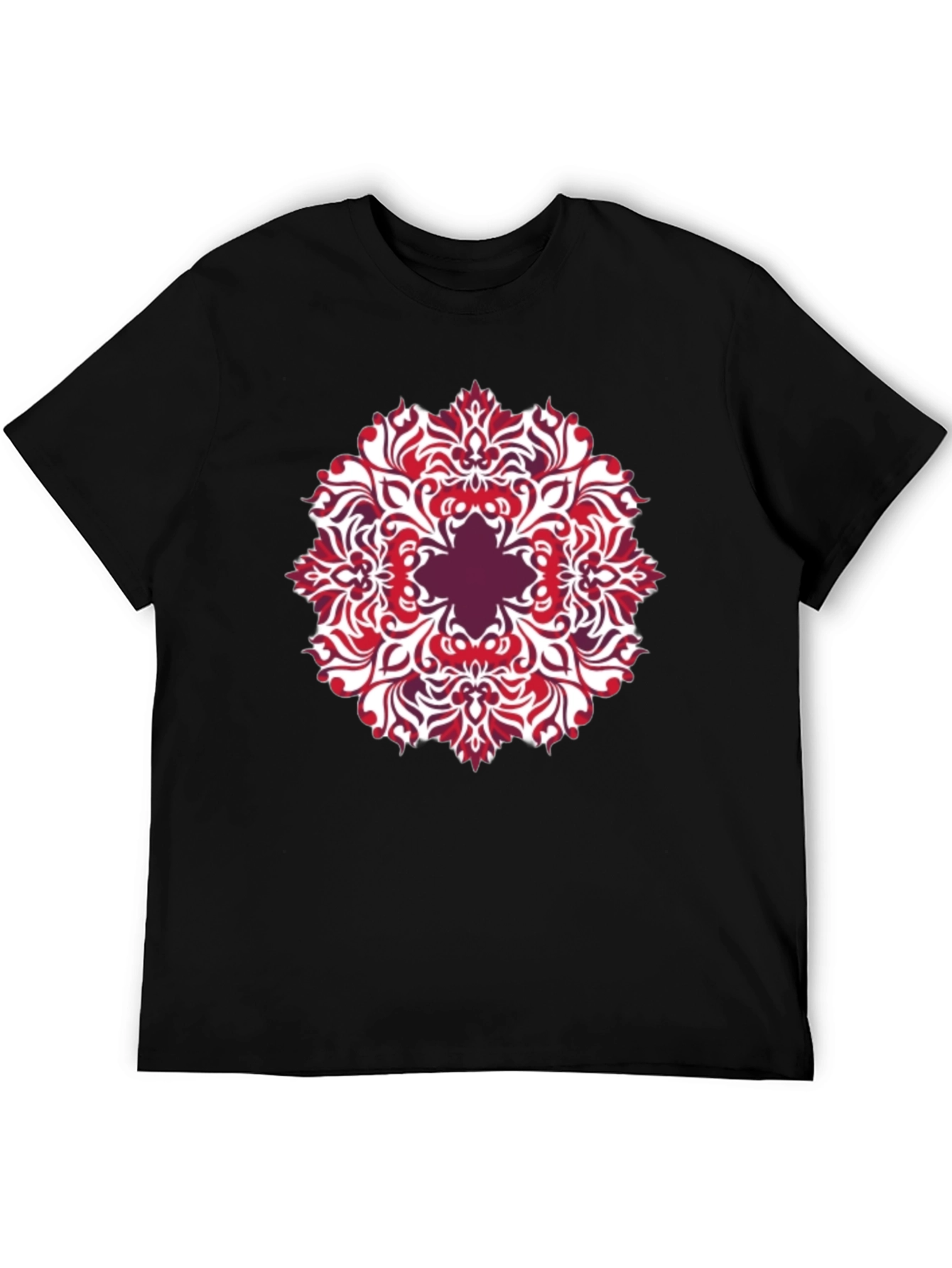 Patterned Graphic Tee - Black