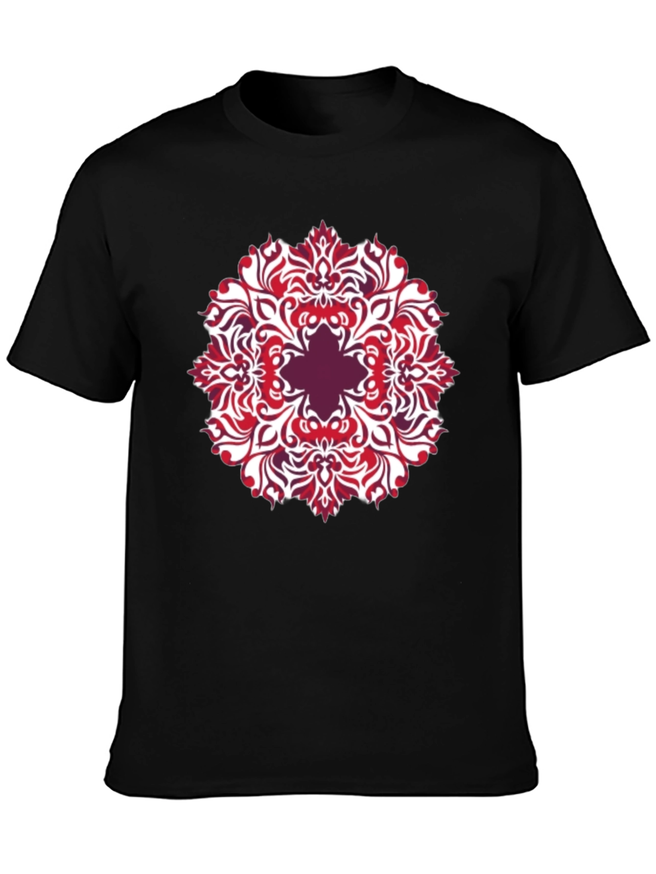 Patterned Graphic Tee - Black