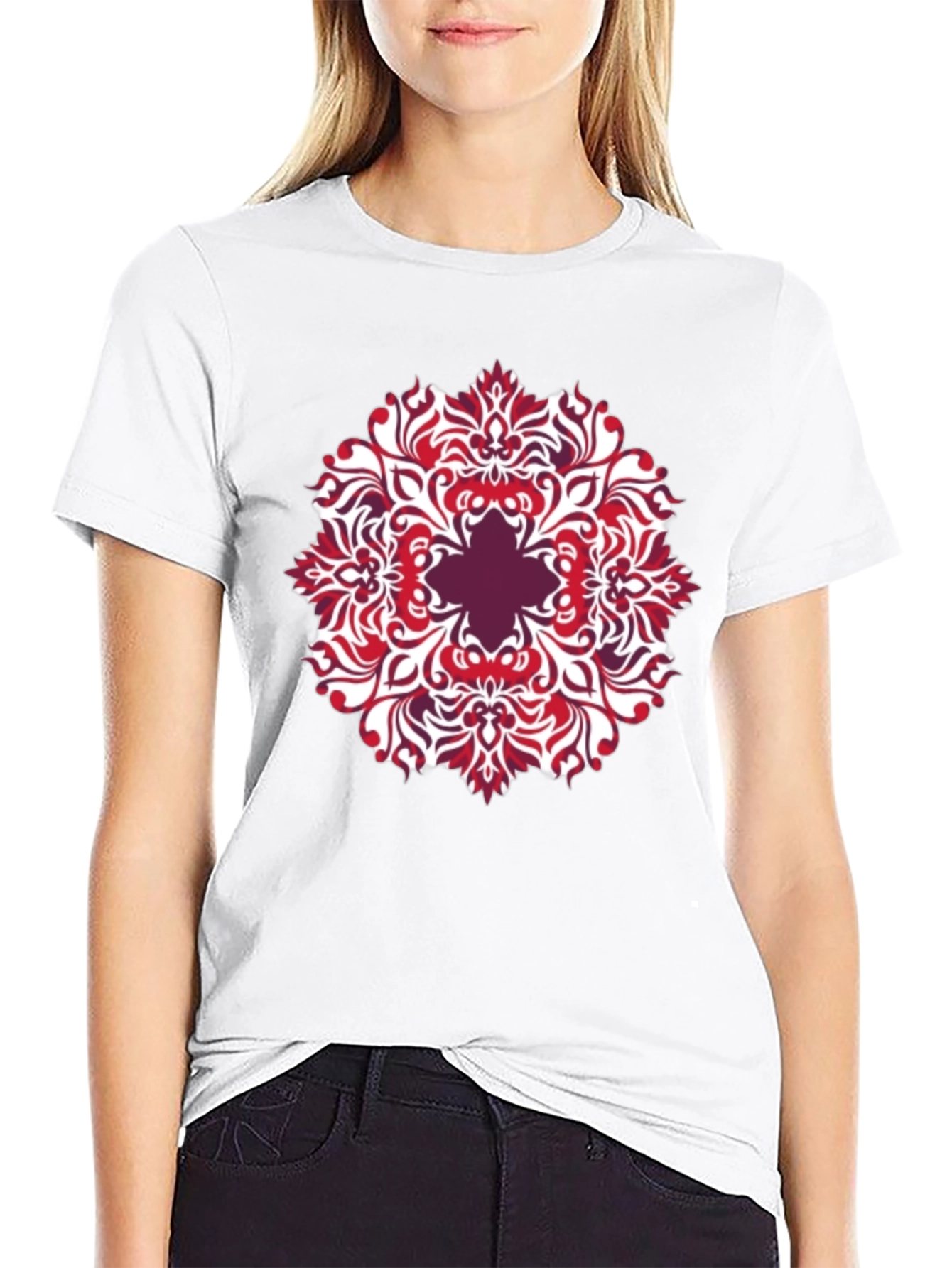 Patterned Graphic Tee - Black