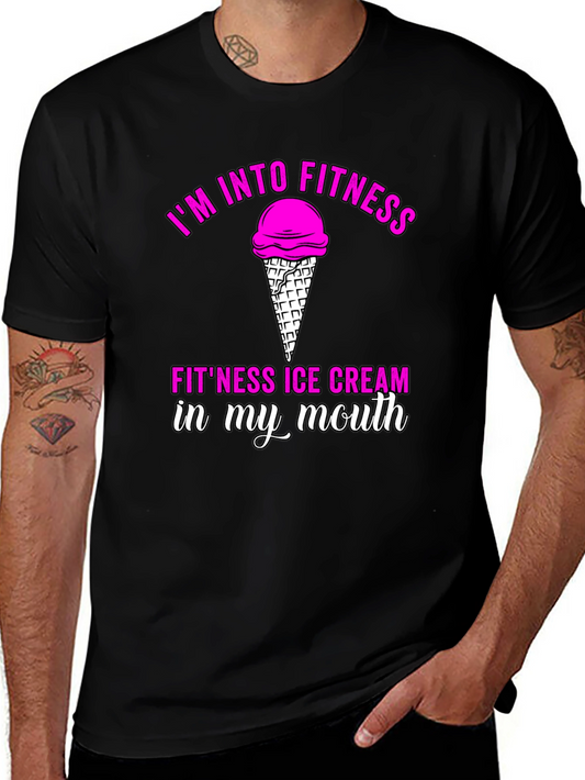 Fitness Ice Cream T-Shirt Gym Humor Tee