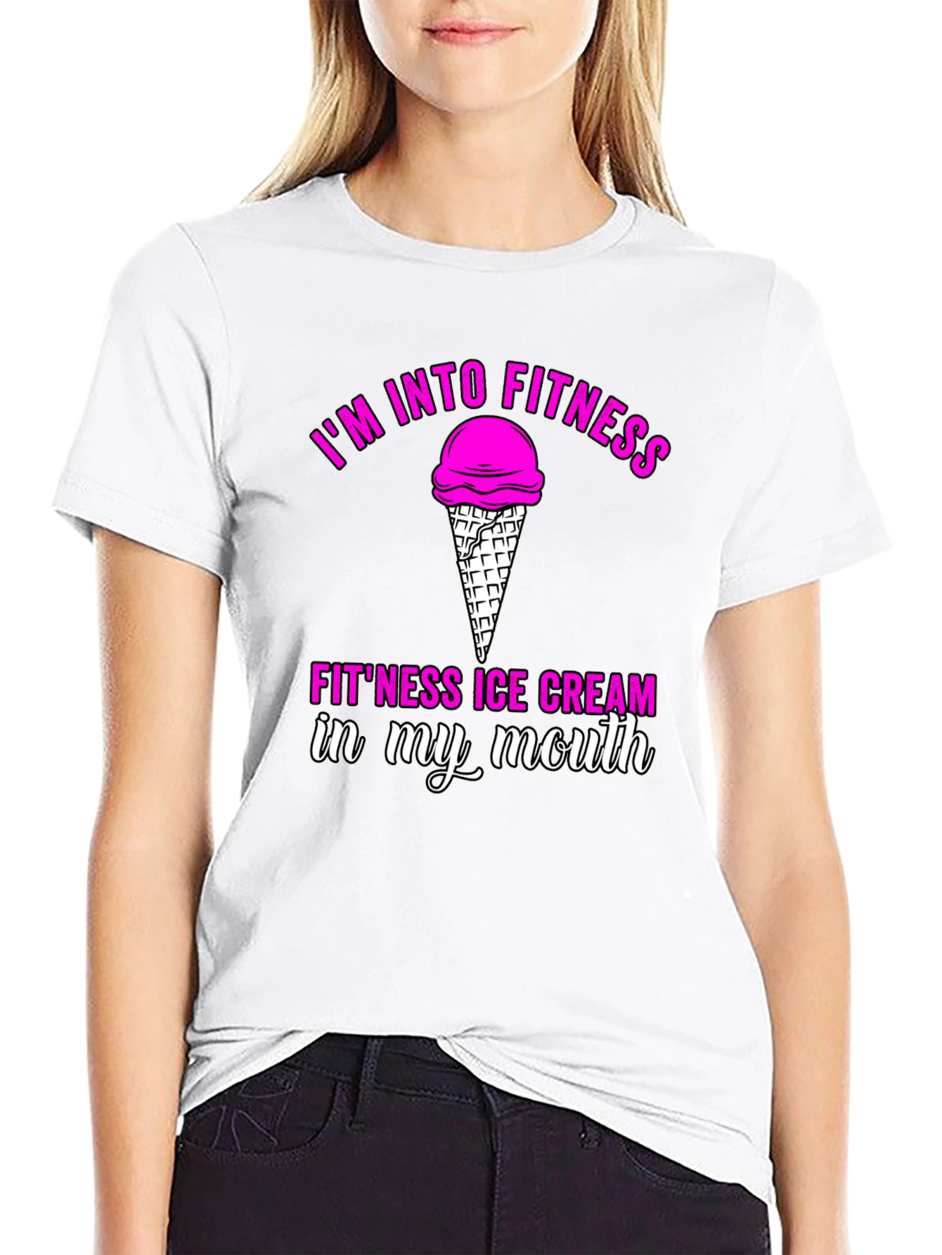 Fitness Ice Cream T-Shirt Gym Humor Tee