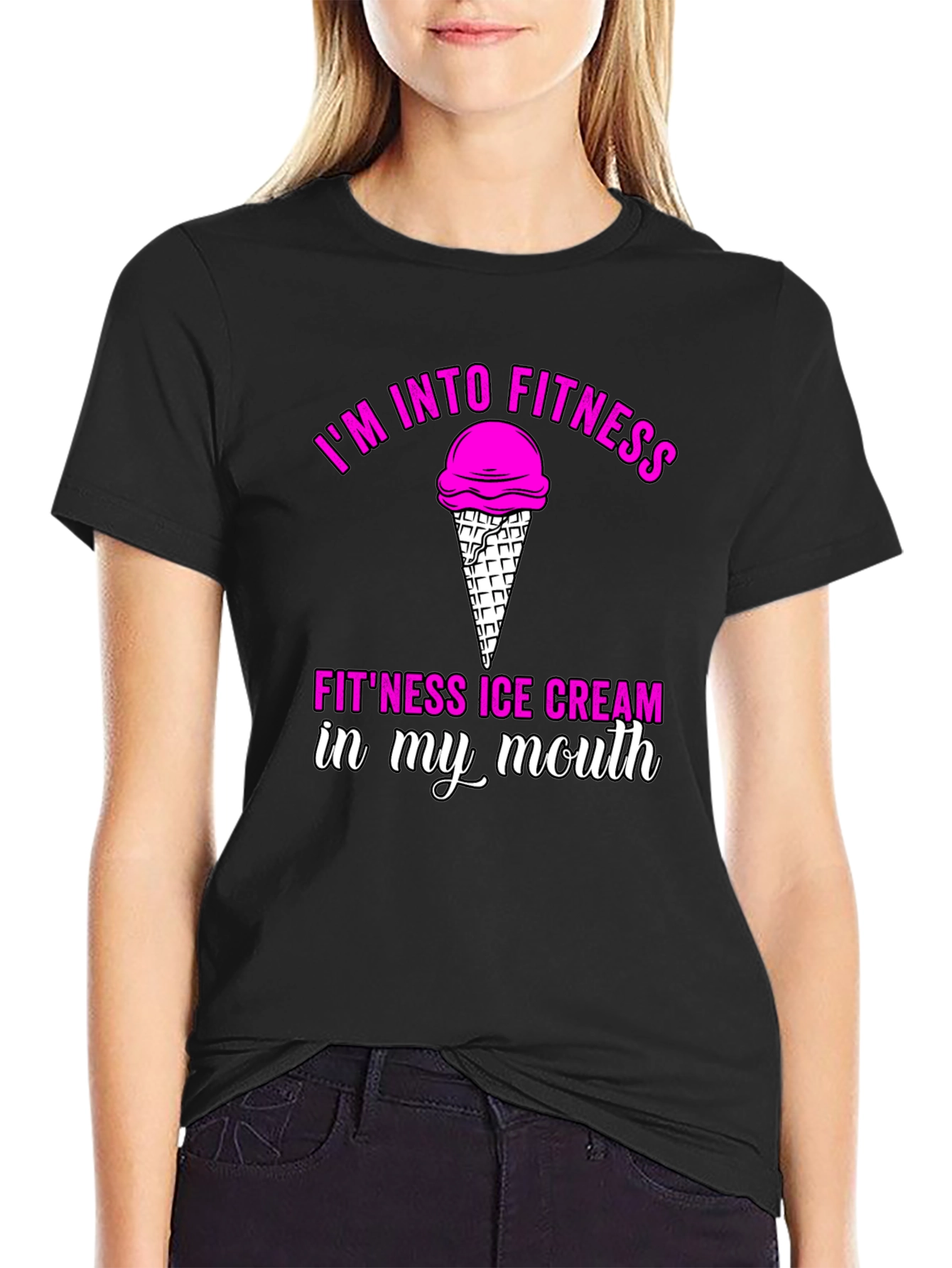 Fitness Ice Cream T-Shirt Gym Humor Tee