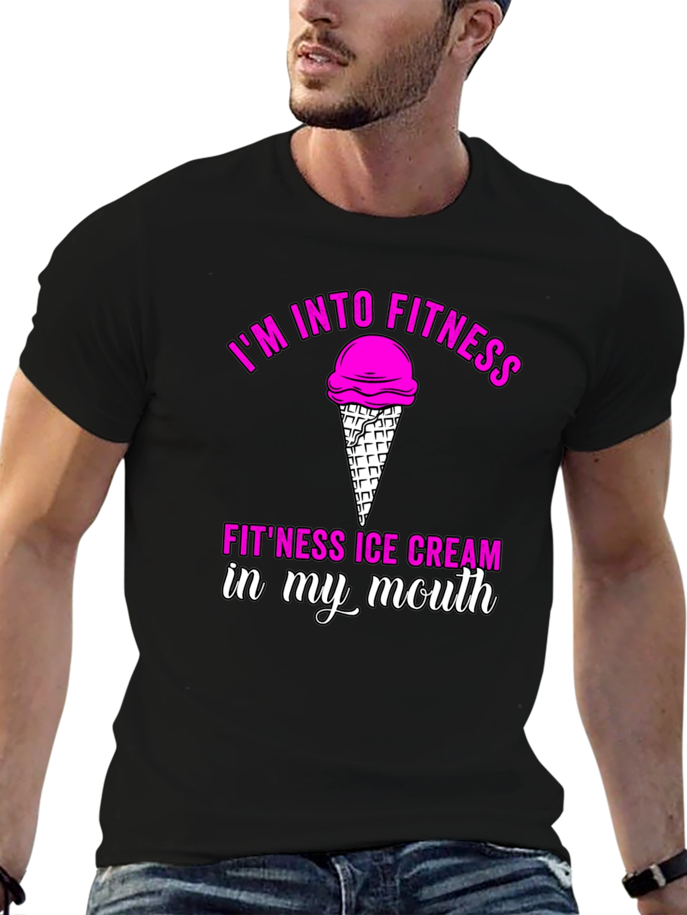Fitness Ice Cream T-Shirt Gym Humor Tee