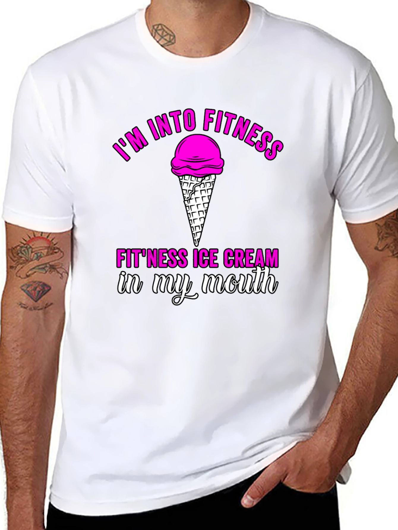 Fitness Ice Cream T-Shirt Gym Humor Tee