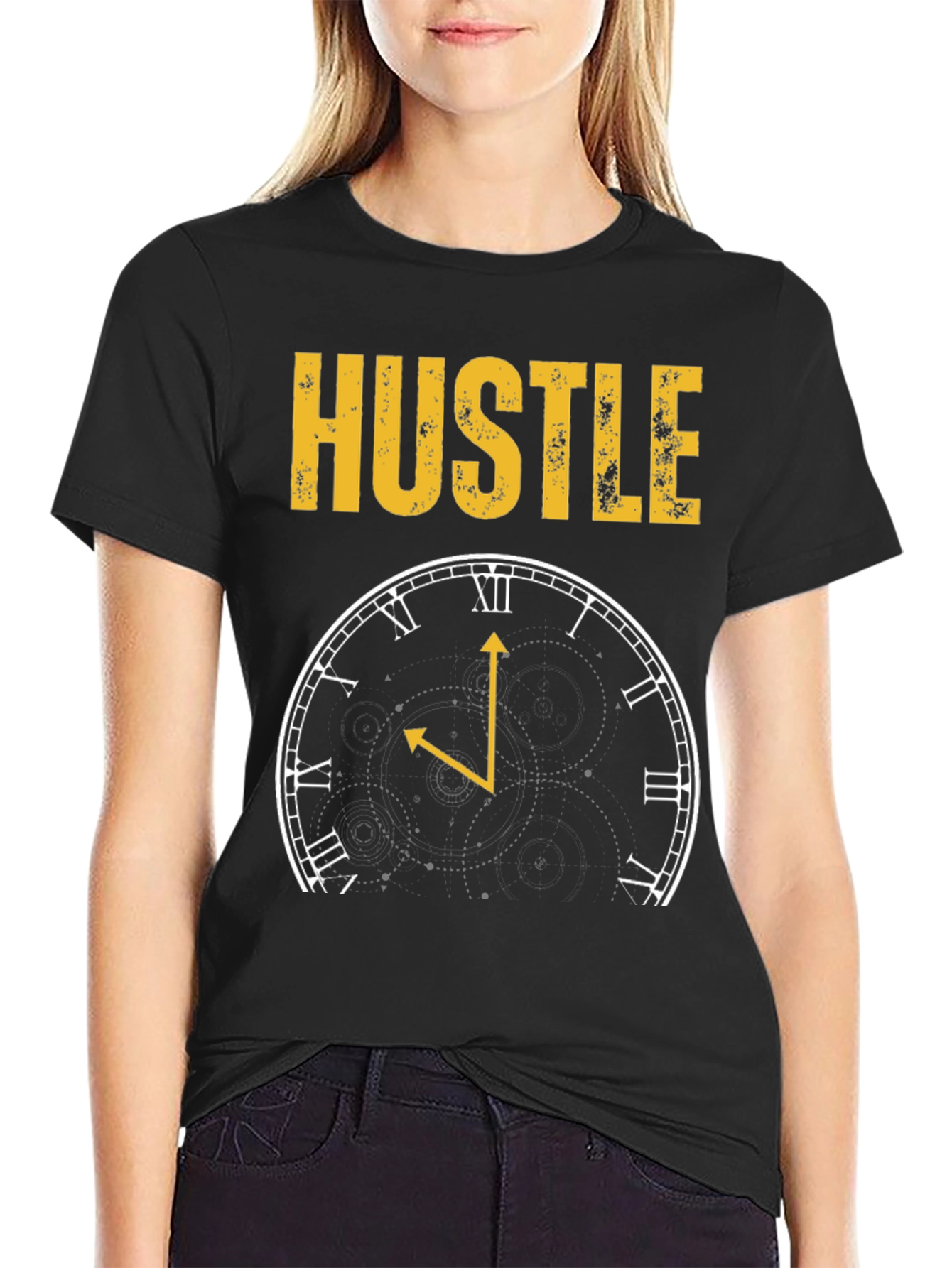 Hustle Clock Black T-Shirt