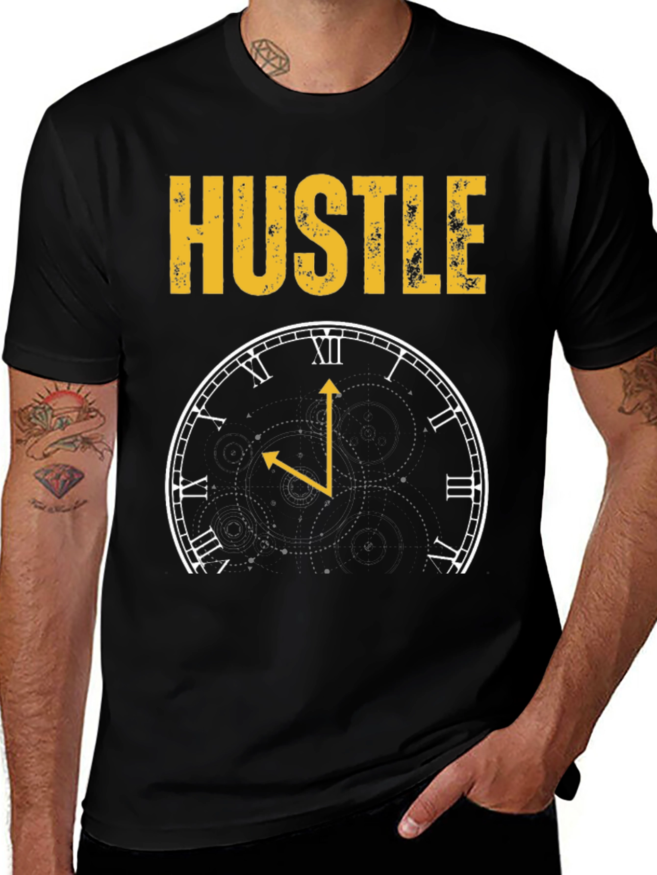 Hustle Clock Black T-Shirt