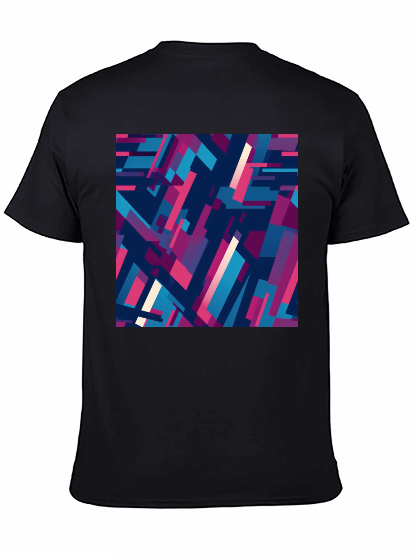 Abstract Geometric Pattern Black T-Shirt