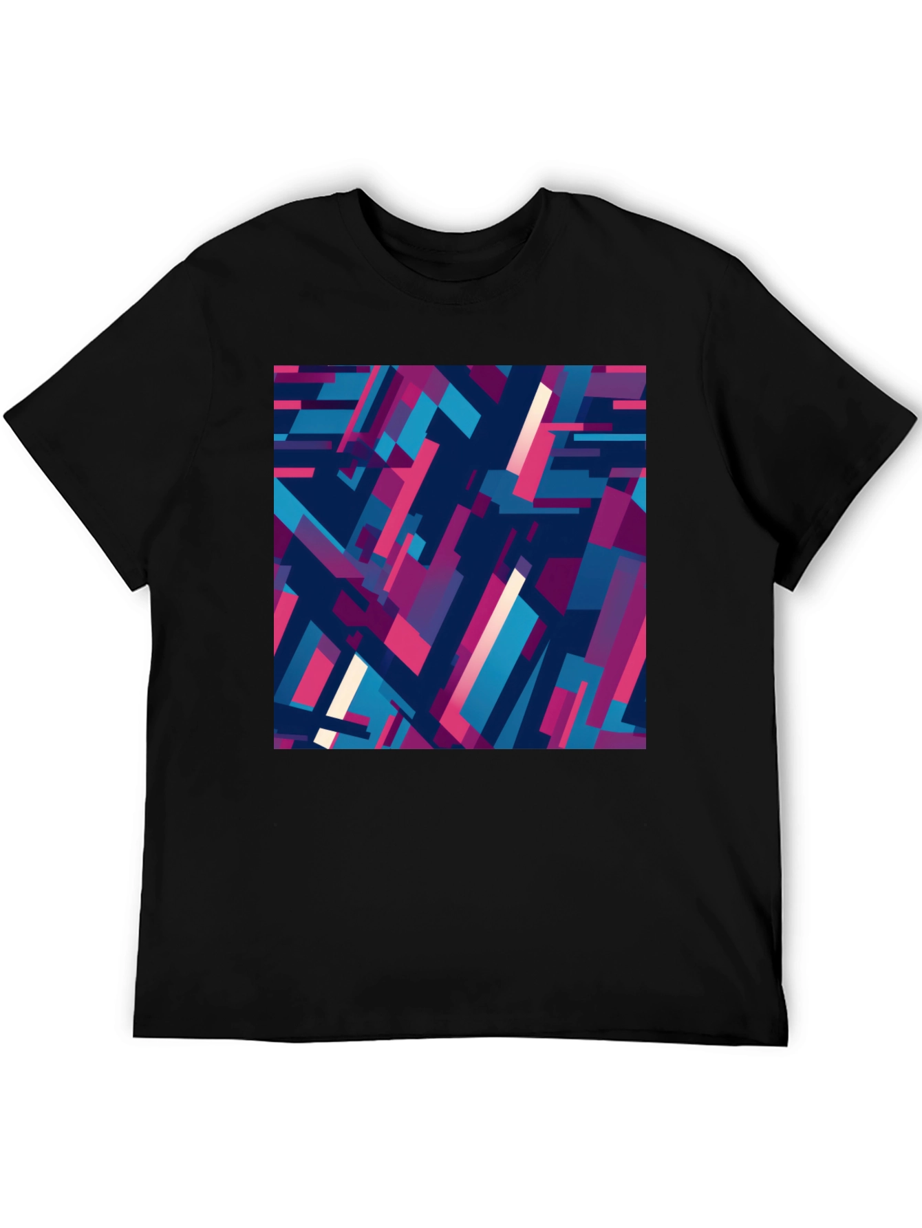 Abstract Geometric Pattern Black T-Shirt