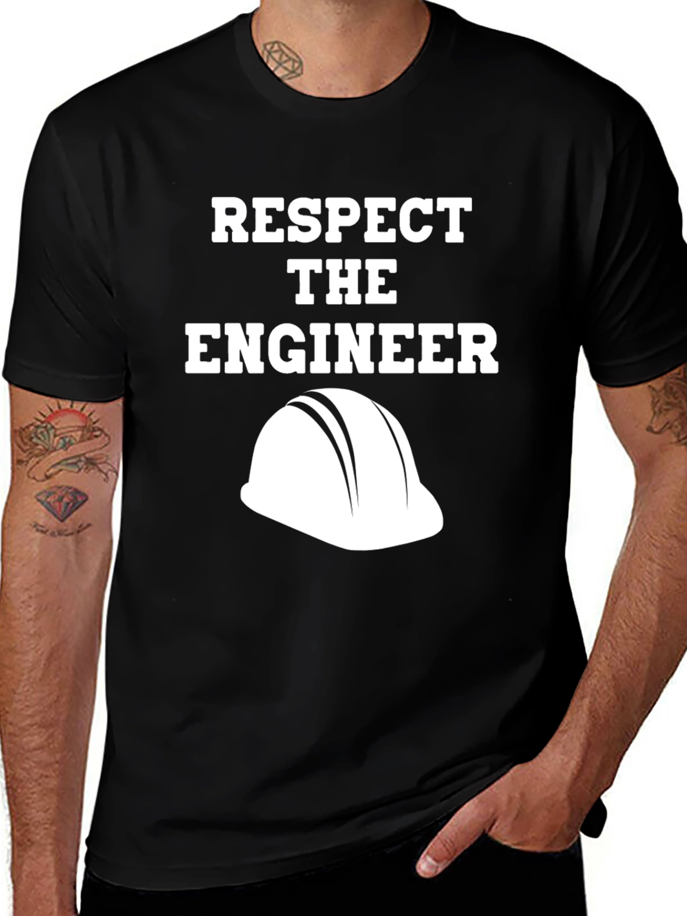 Respect the Engineer T-Shirt - Hard Hat Graphic Tee