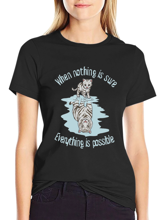 Cat Reflection Graphic Tee - When Nothing is Sure