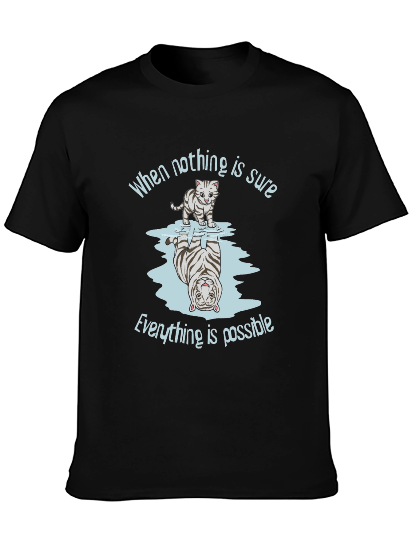 Cat Reflection Graphic Tee - When Nothing is Sure