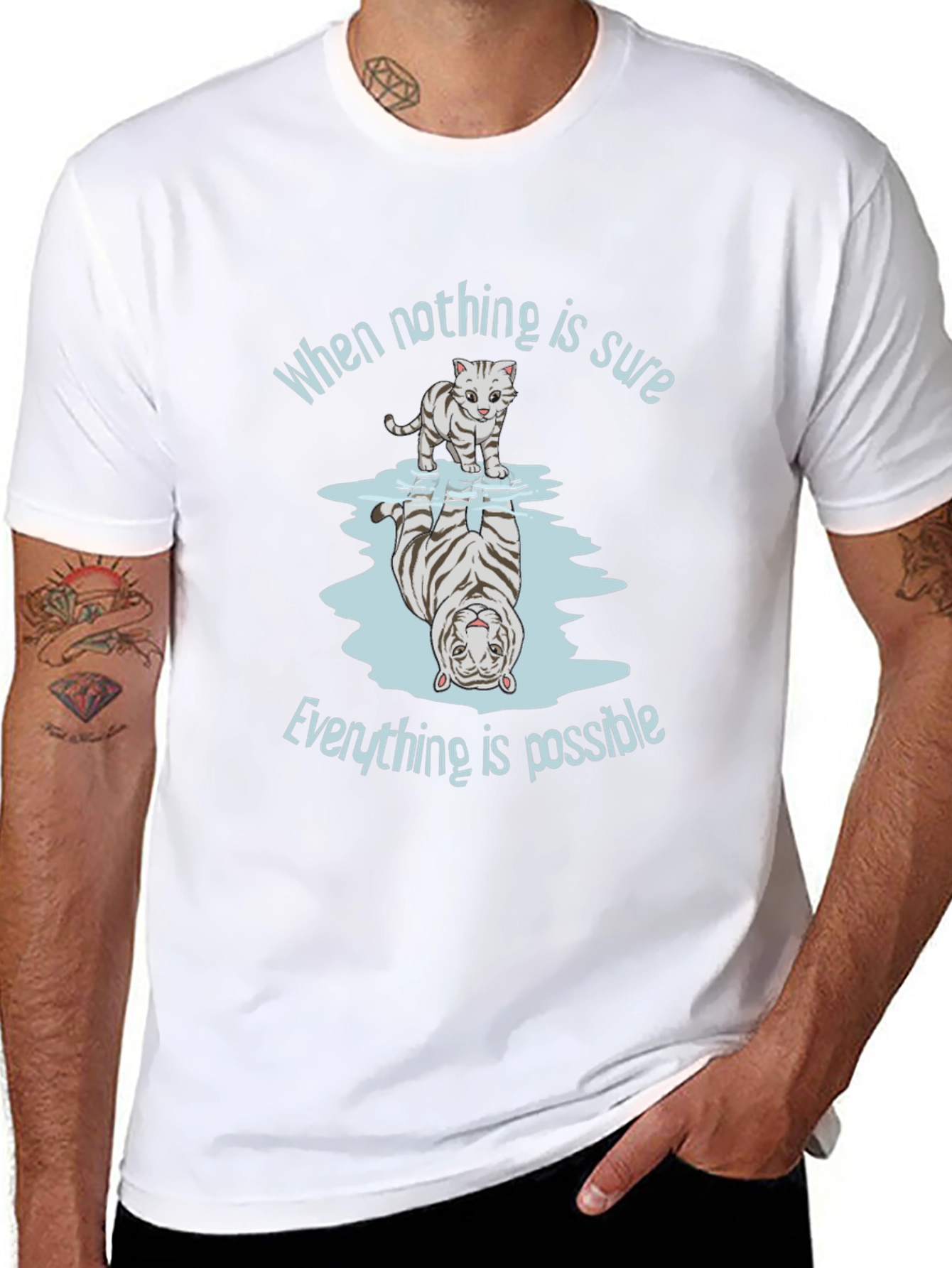 Cat Reflection Graphic Tee - When Nothing is Sure