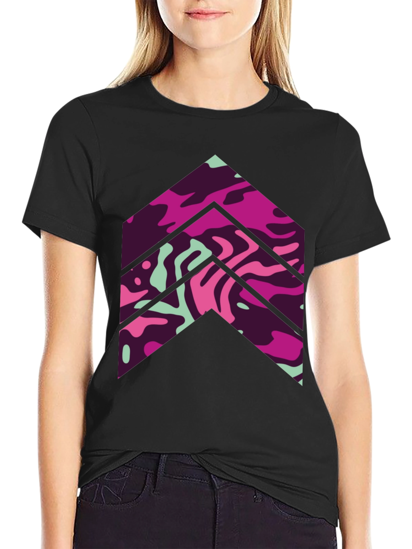 Abstract Arrow Graphic Tee - Mens Black T-Shirt