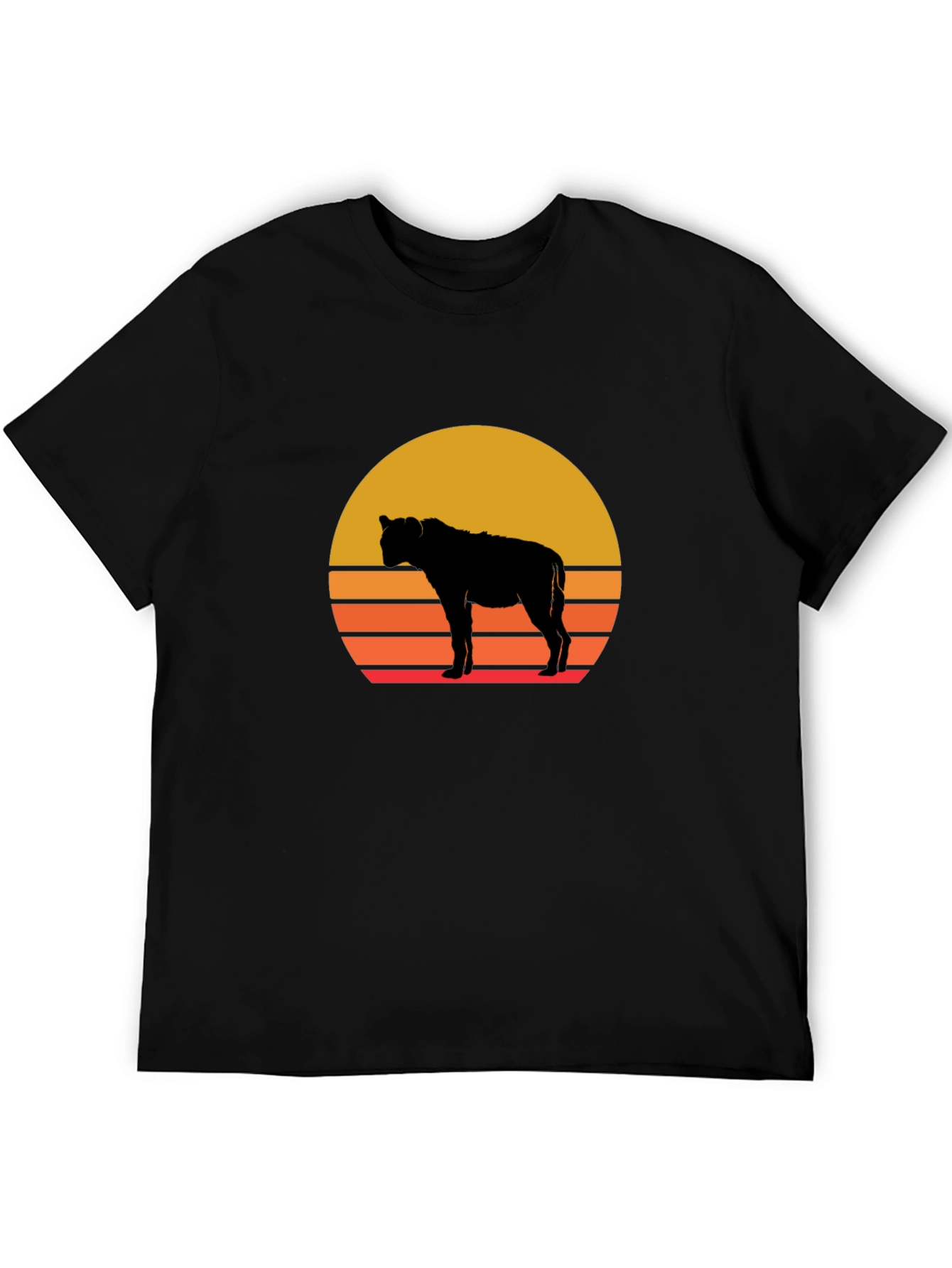 Hyena Sunset Graphic Tee - Stylish Animal Silhouette