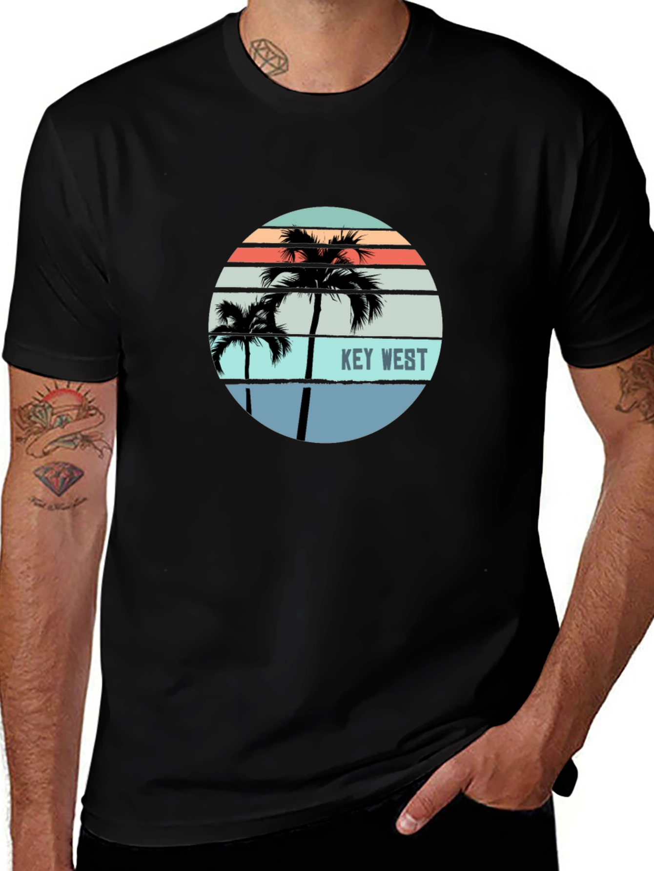 Key West Palm Tree Graphic Tee - Island Style