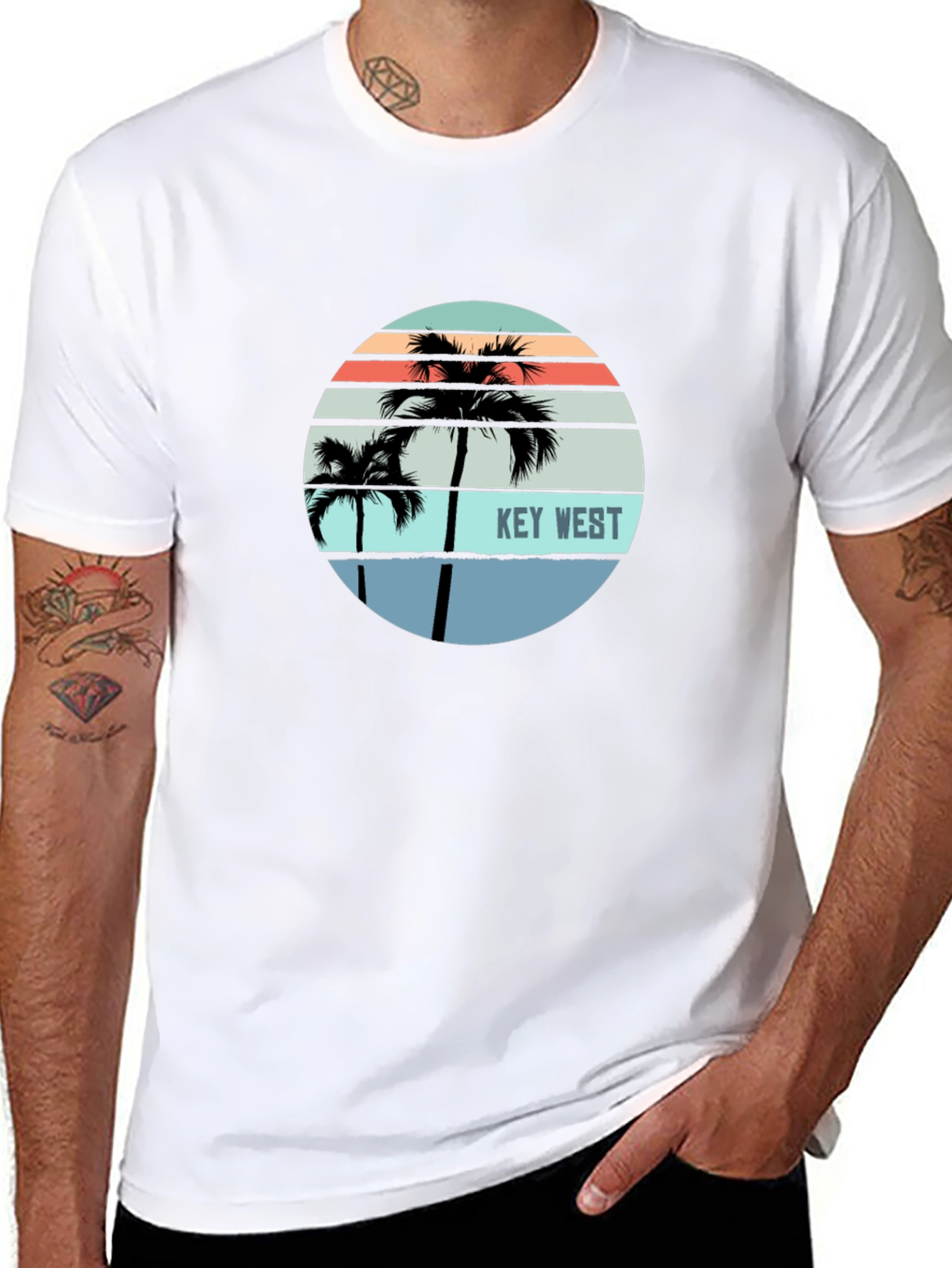 Key West Palm Tree Graphic Tee - Island Style
