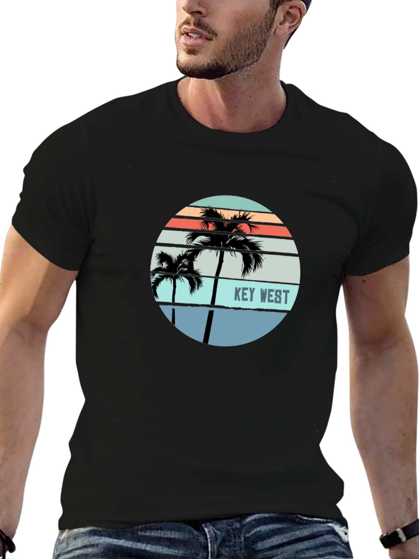 Key West Palm Tree Graphic Tee - Island Style