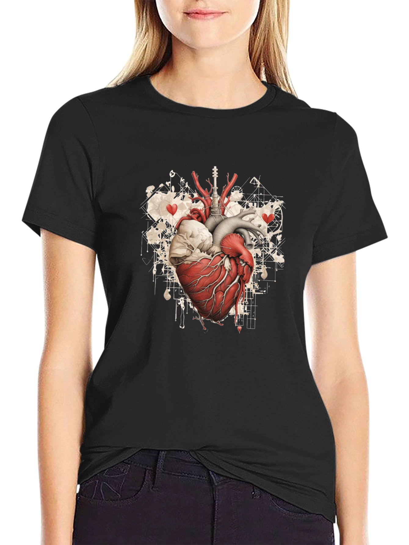 Anatomical Heart Graphic Tee - Black