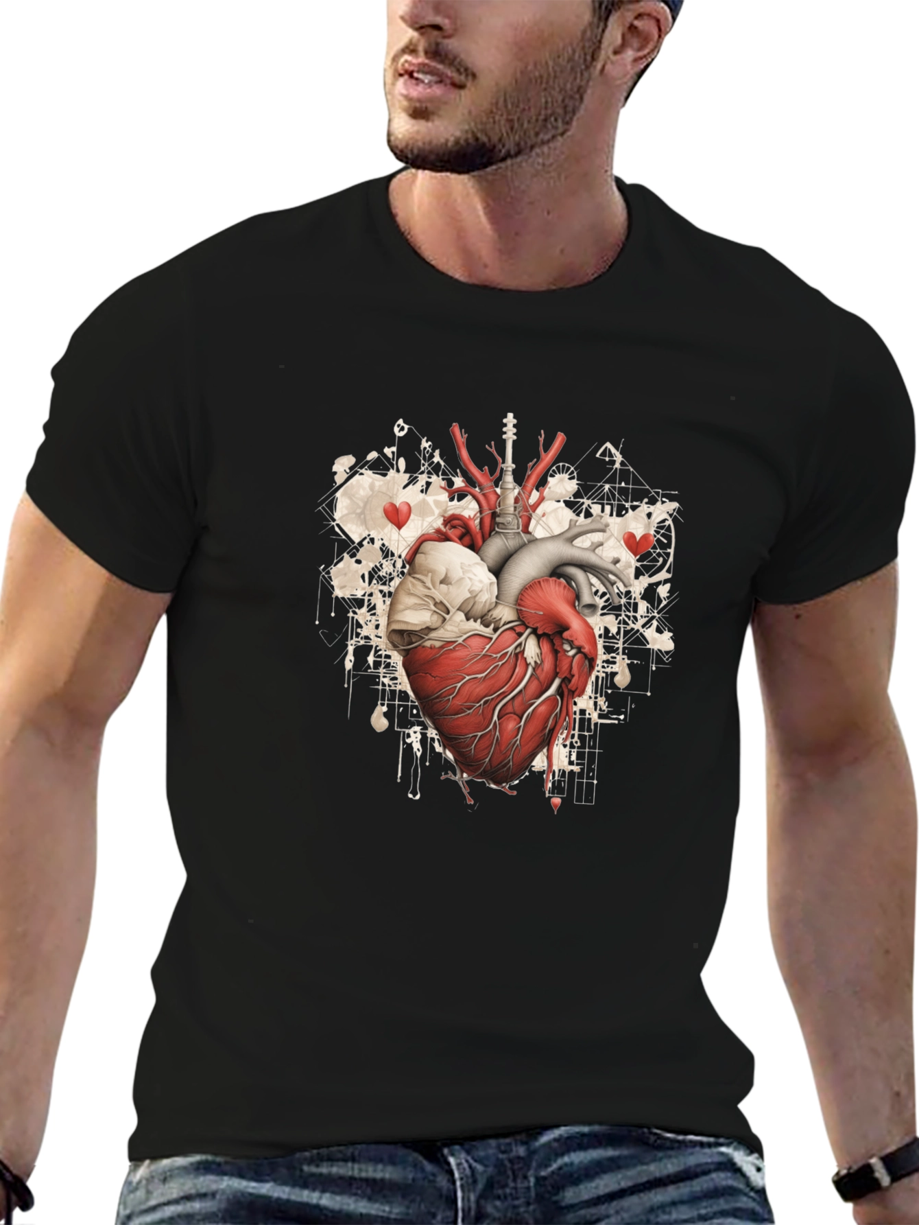 Anatomical Heart Graphic Tee - Black