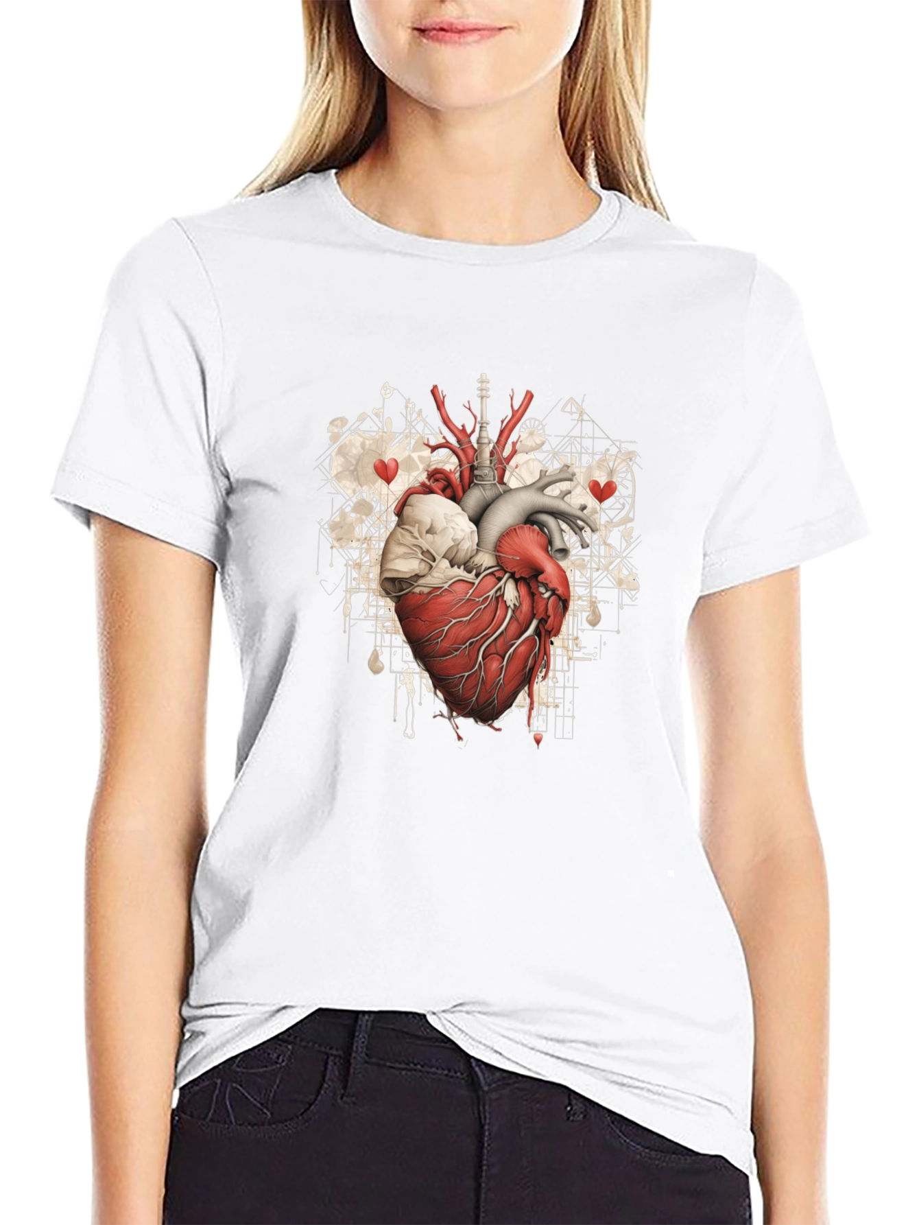 Anatomical Heart Graphic Tee - Black