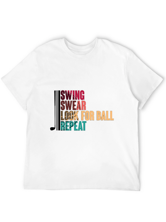 Golf Humor T-Shirt - Swing Swear Look Repeat