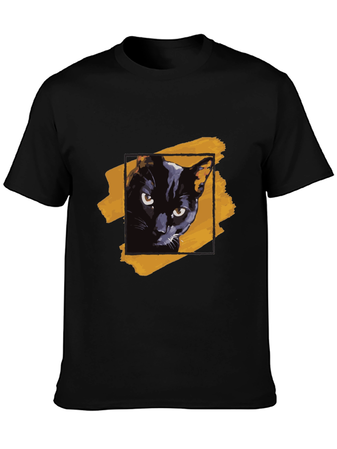 Black Cat Graphic Tee - Trendy Mens T-Shirt