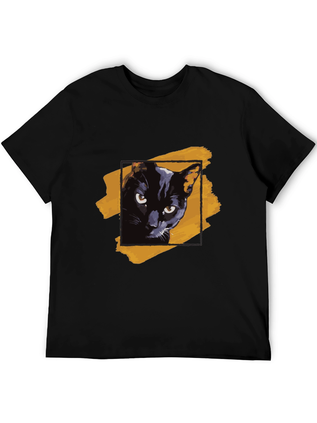 Black Cat Graphic Tee - Trendy Mens T-Shirt