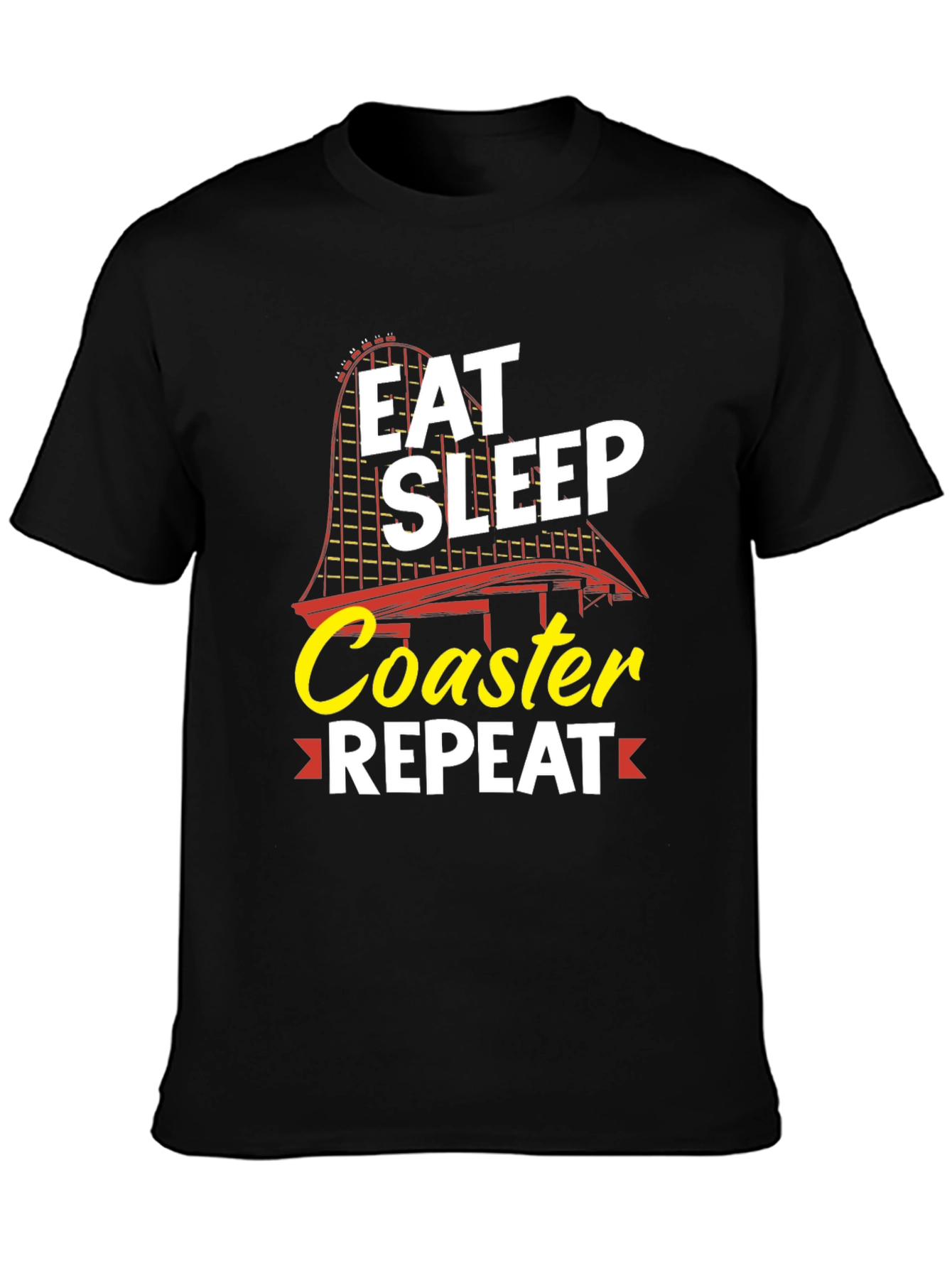 Eat Sleep Coaster Repeat Black Graphic Tee