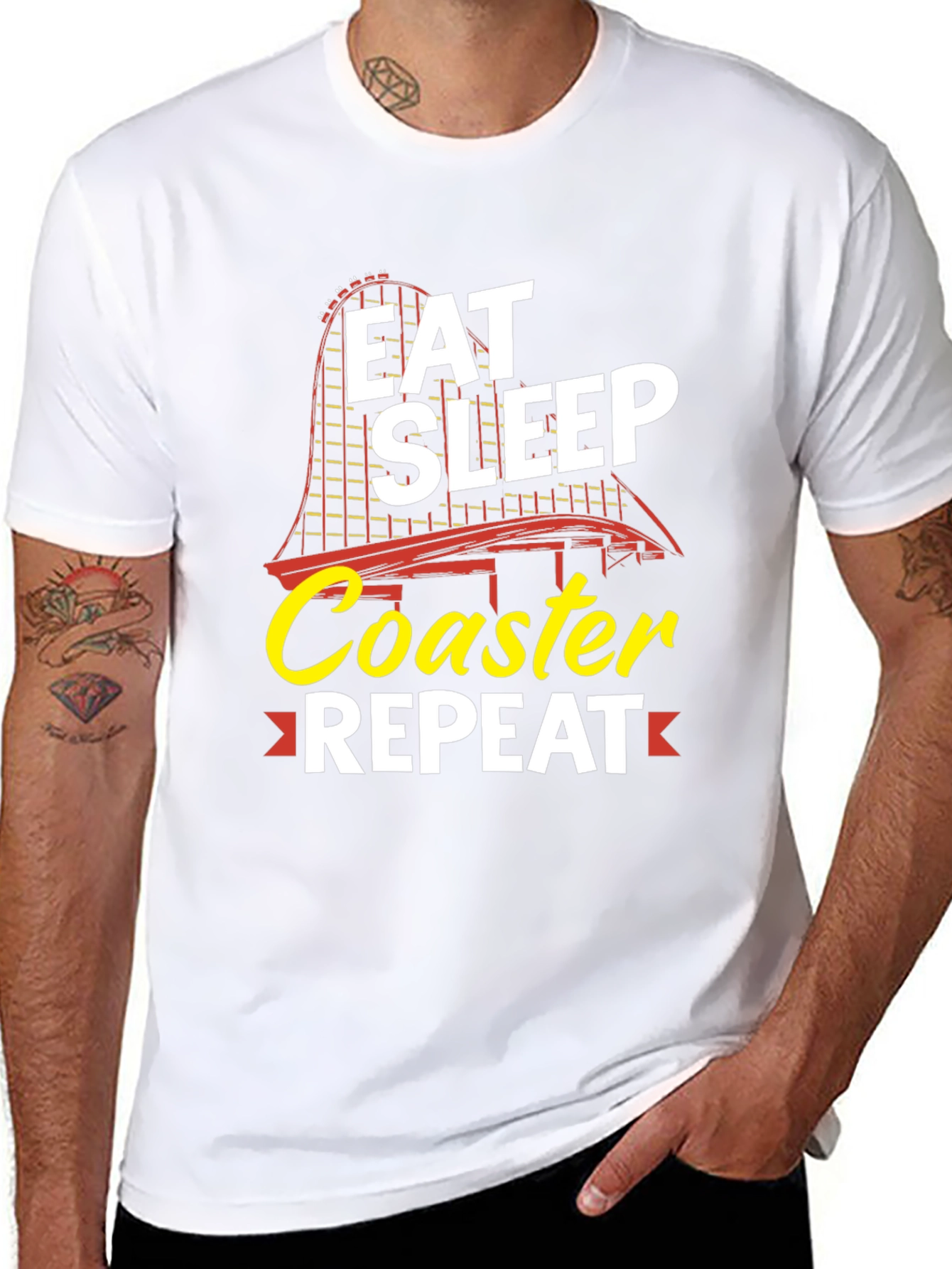 Eat Sleep Coaster Repeat Black Graphic Tee