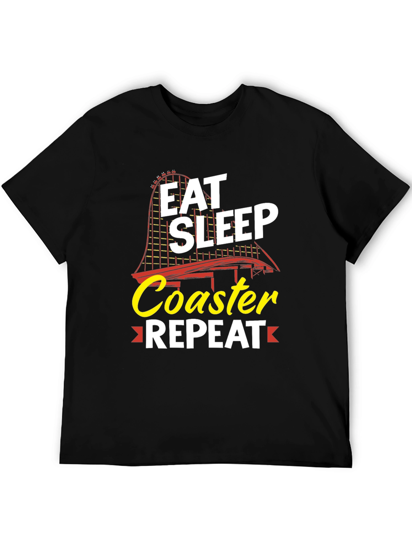Eat Sleep Coaster Repeat Black Graphic Tee