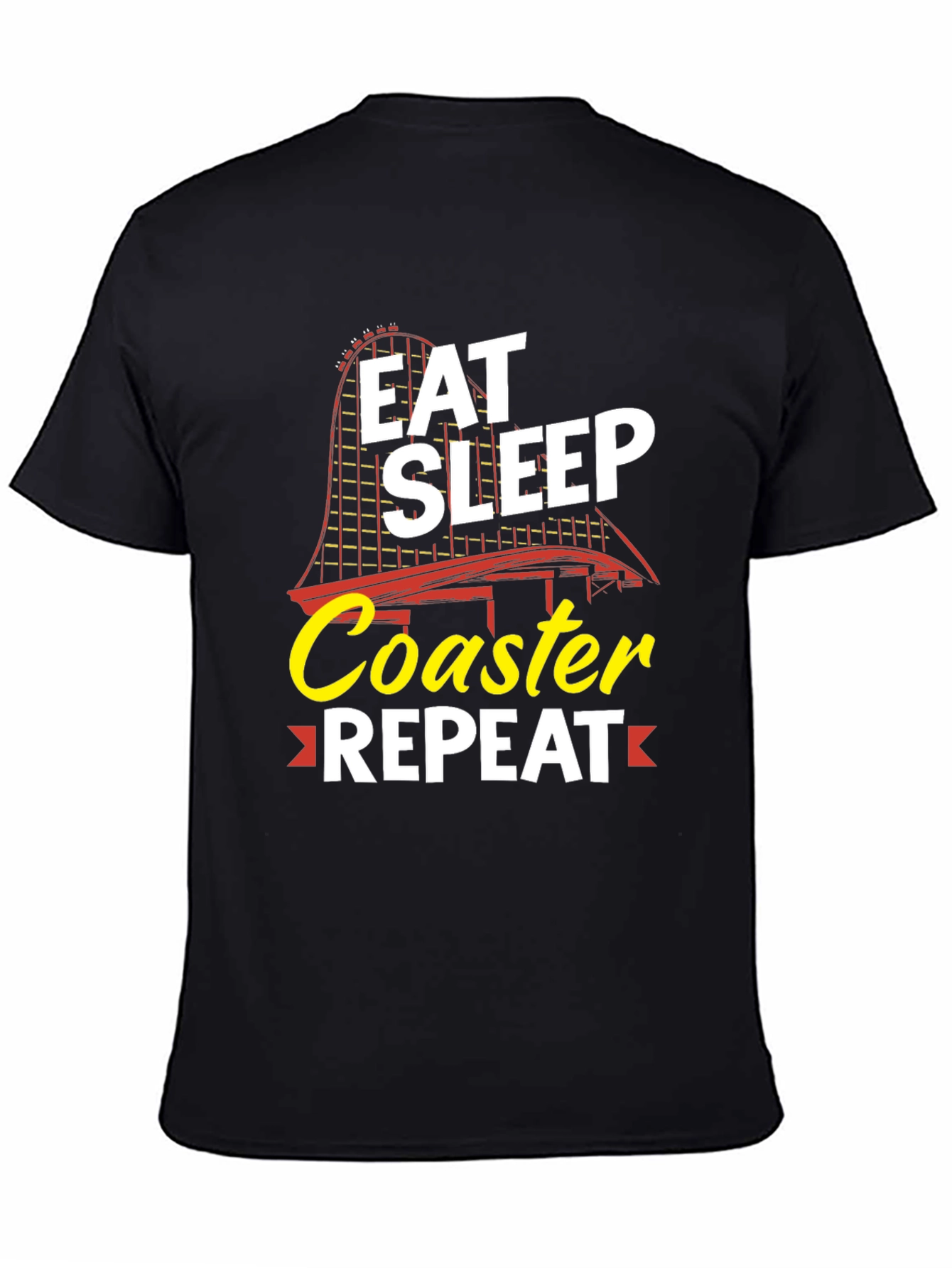 Eat Sleep Coaster Repeat Black Graphic Tee