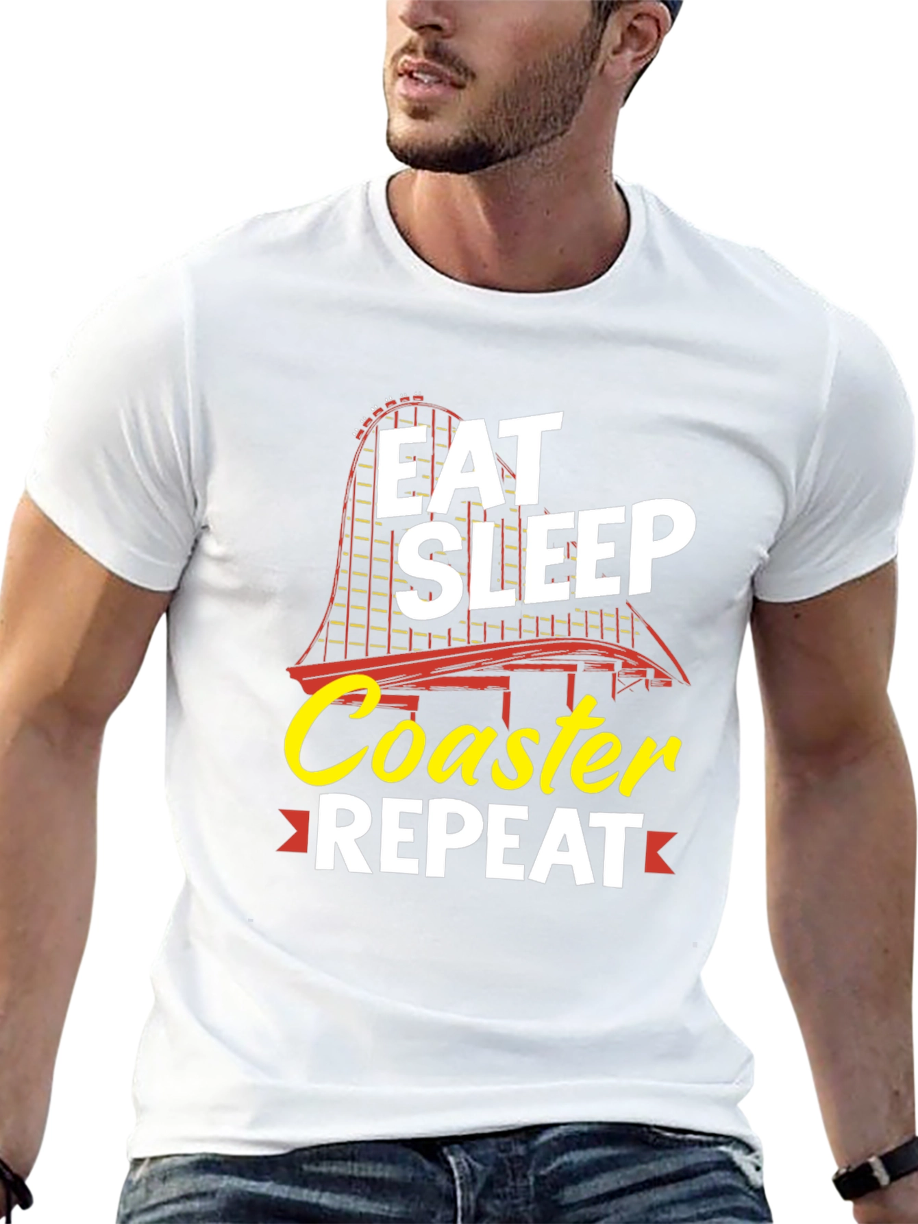 Eat Sleep Coaster Repeat Black Graphic Tee