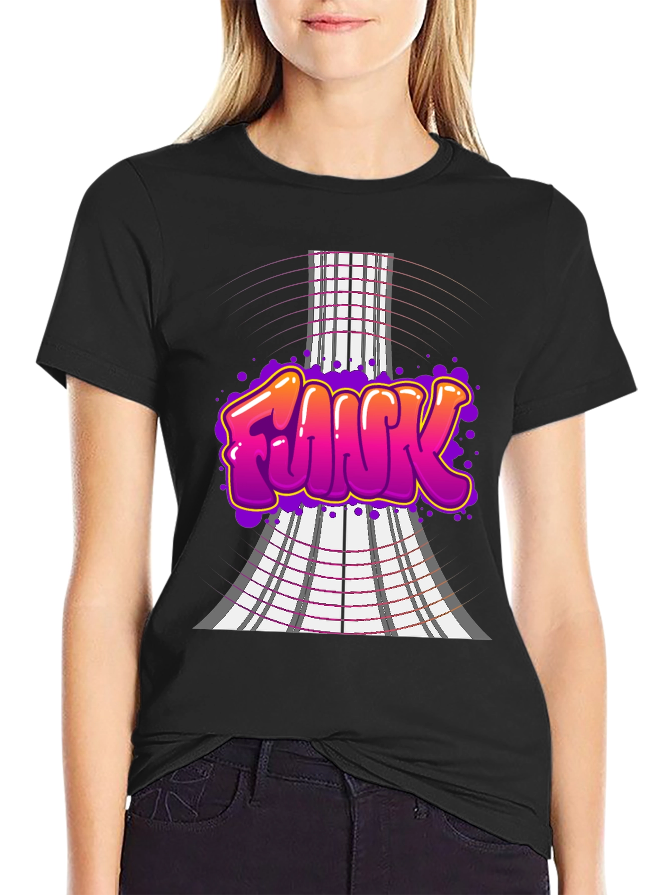 Funky Graffiti Style T-Shirt - Black